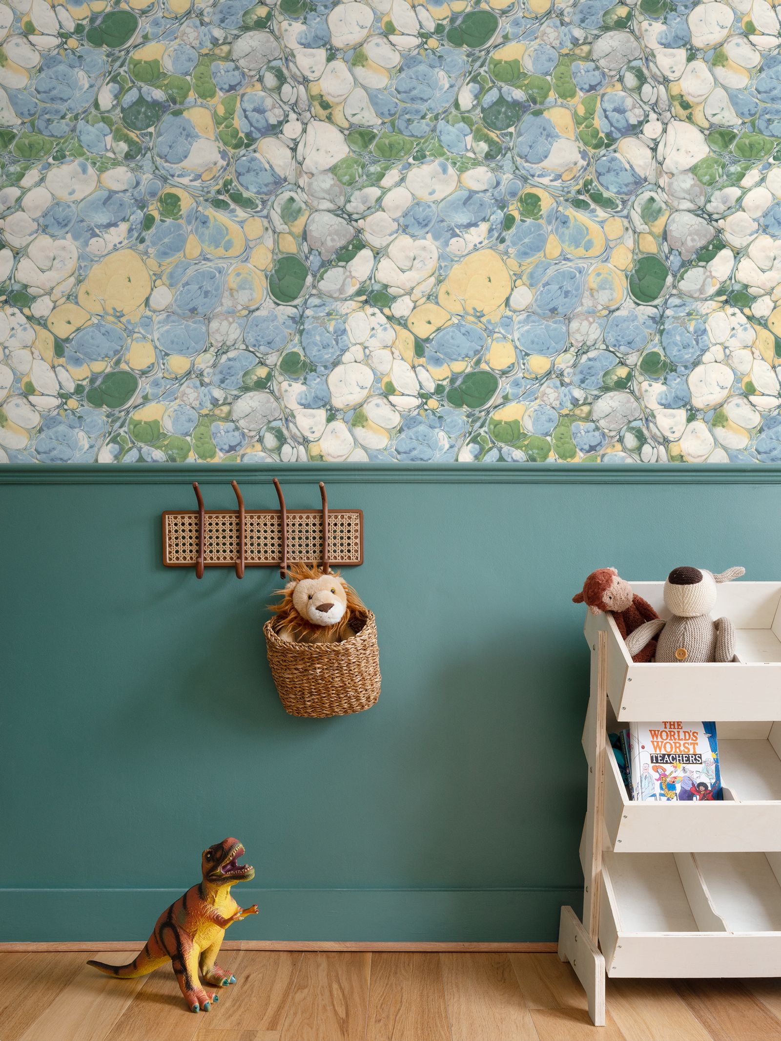 Keats Pebble Marbled Wallpaper – Blue/Green by Kevin Francis Design | Luxury Area Rugs & Home Decor