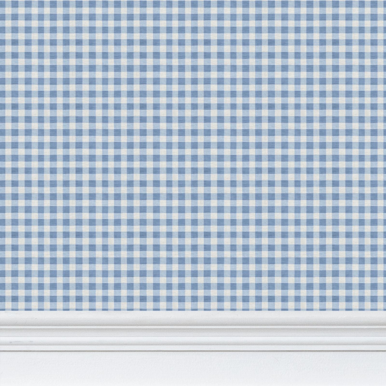 Austen Gingham Small Check Wallpaper – French Blue by Kevin Francis Design | Luxury Area Rugs & Home Decor