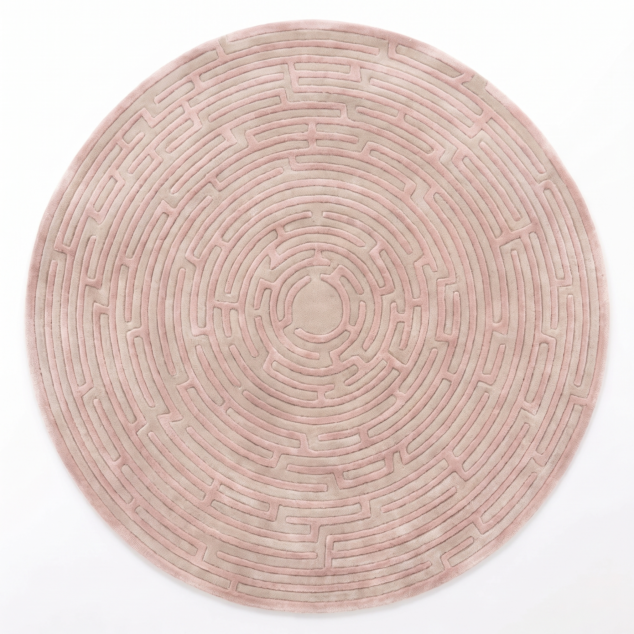 Round Tan Maze Rug | Amiens Hand-Tufted Wool Circle Rug – Kevin