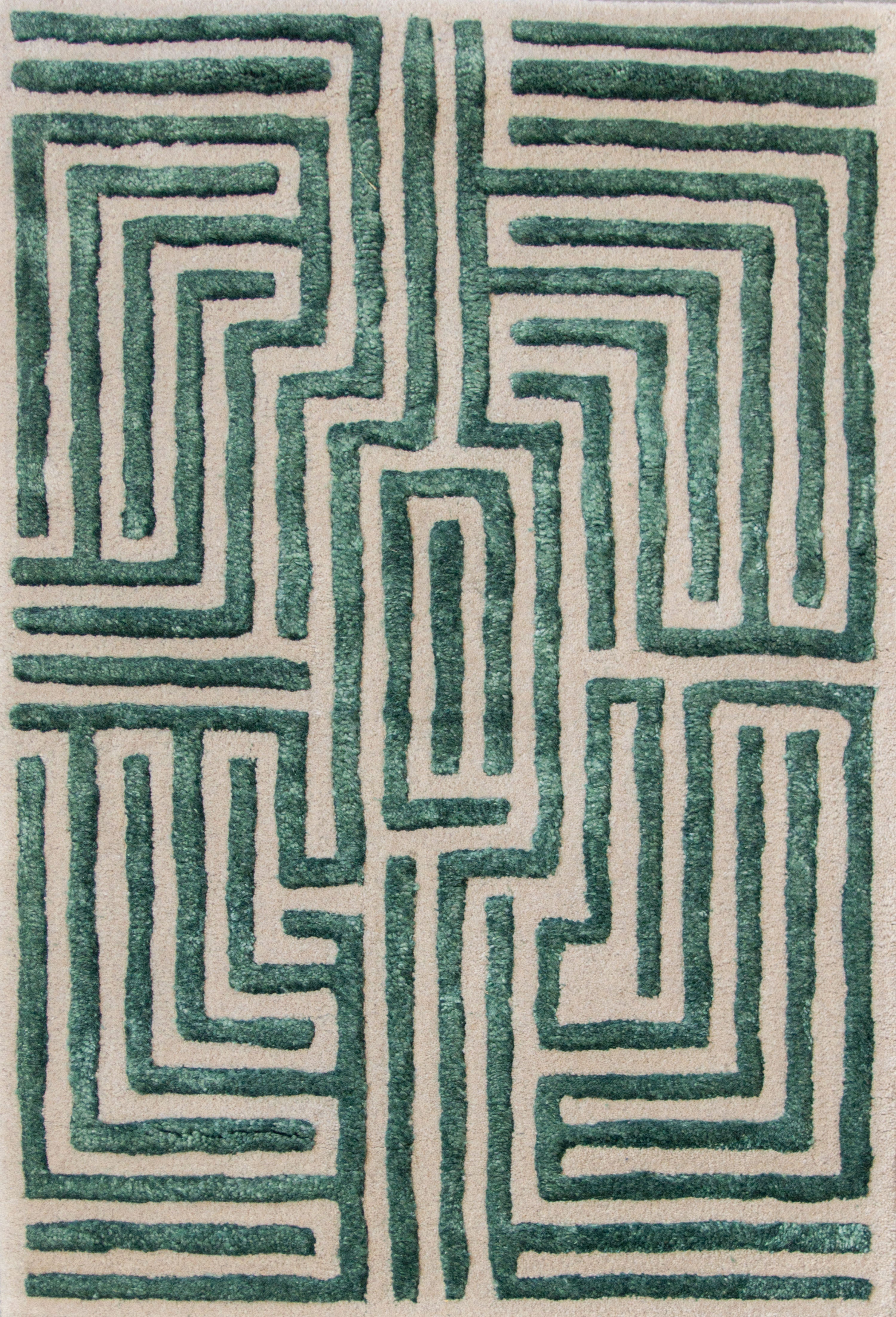 Knossos Hand-Tufted Maze Rug by Kevin Francis Design | Luxury Home Decor