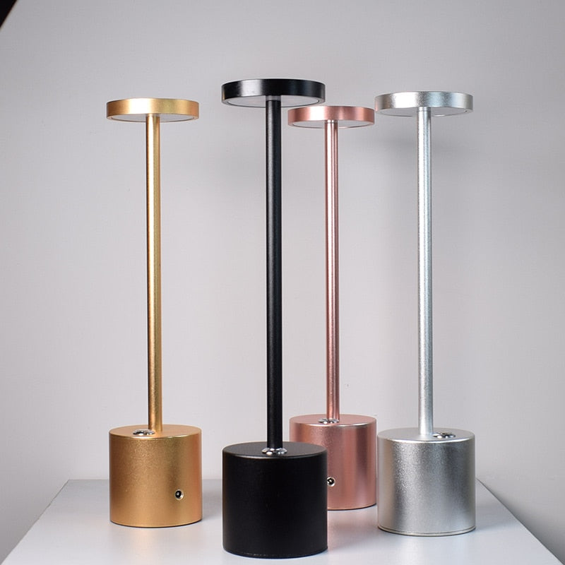 Modern Portable Rechargeable USB Metal Table Lamp by Kevin Francis Design | Luxury Home Decor