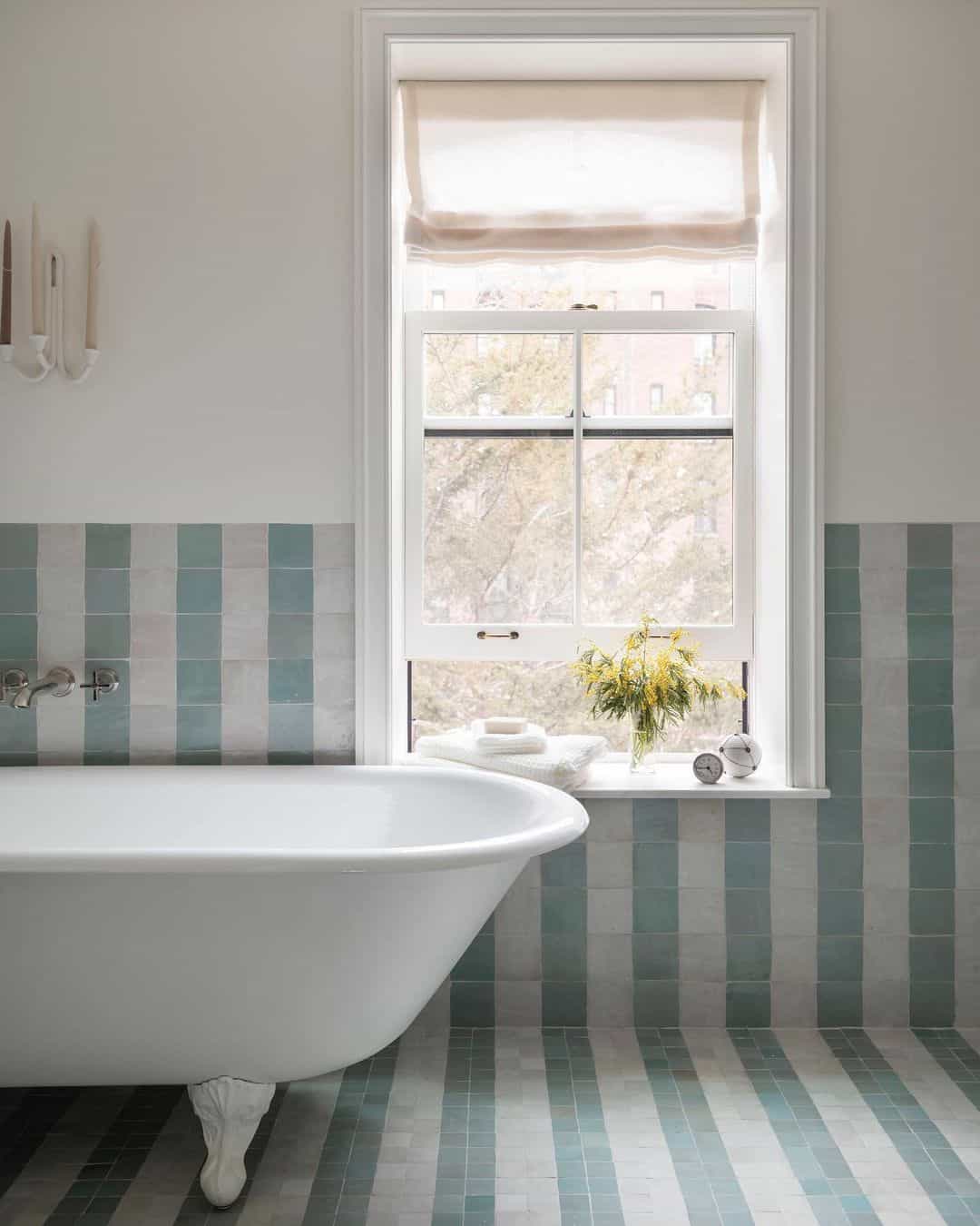 Creative Striped Bathroom Tile Inspiration