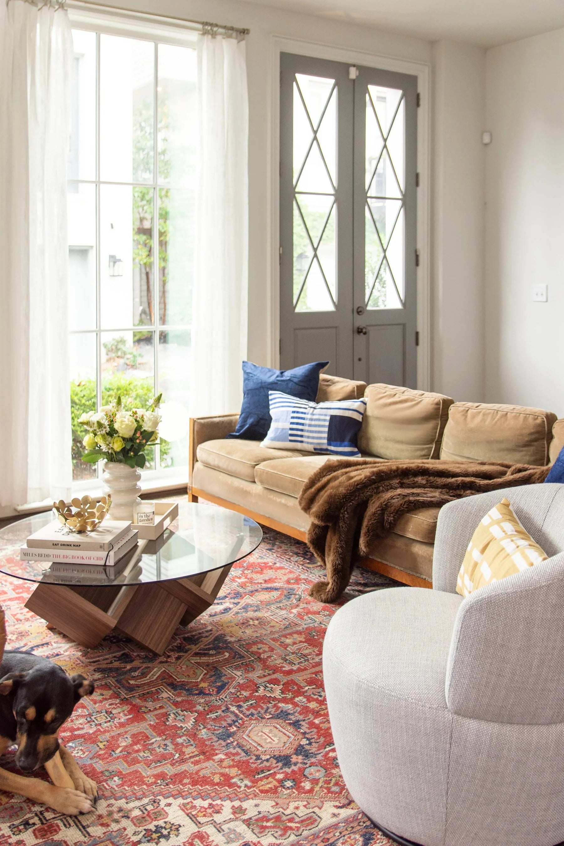 Living room by Atlanta interior designer Kevin Francis O'Gara balancing beauty and function