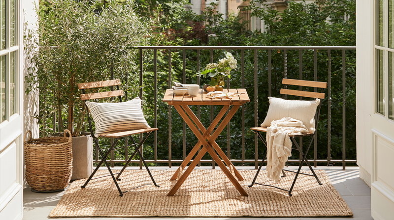 How to Furnish a Balcony That's Barely Big Enough for Two Chairs