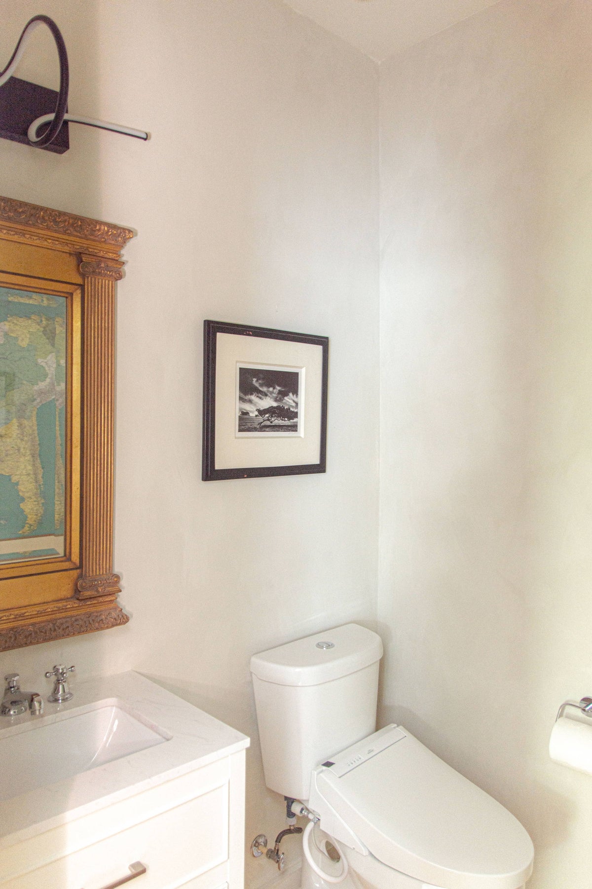 Powder Bathroom Design With Limewash Walls