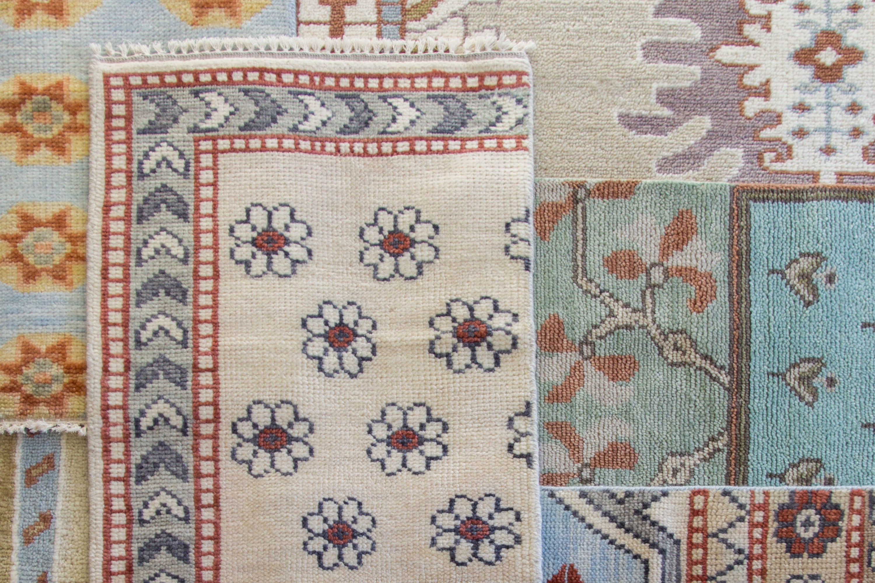 Hand-knotted New Zealand wool area rugs by Kevin Francis Design