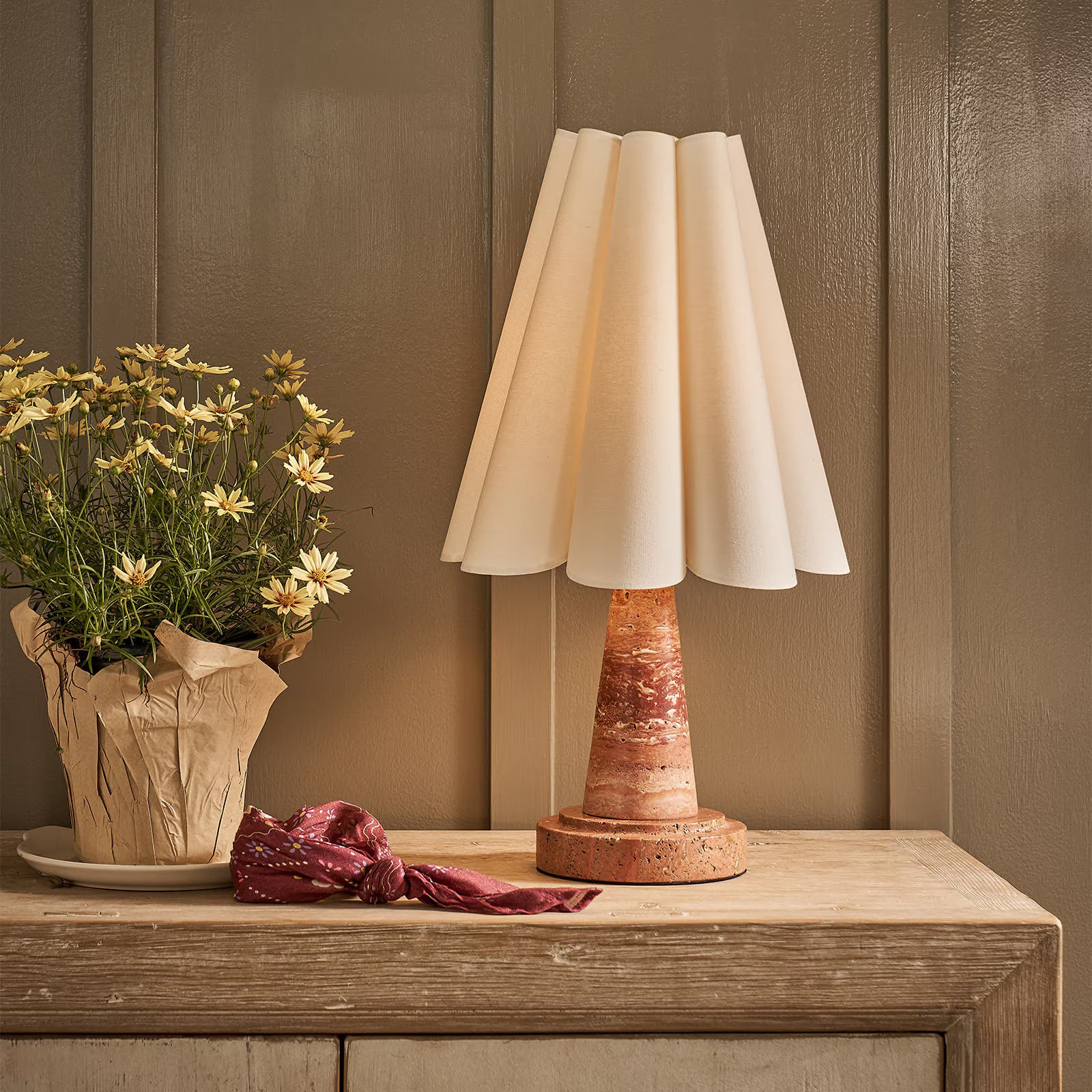 22" Cecil Red Marble Mini Lamp