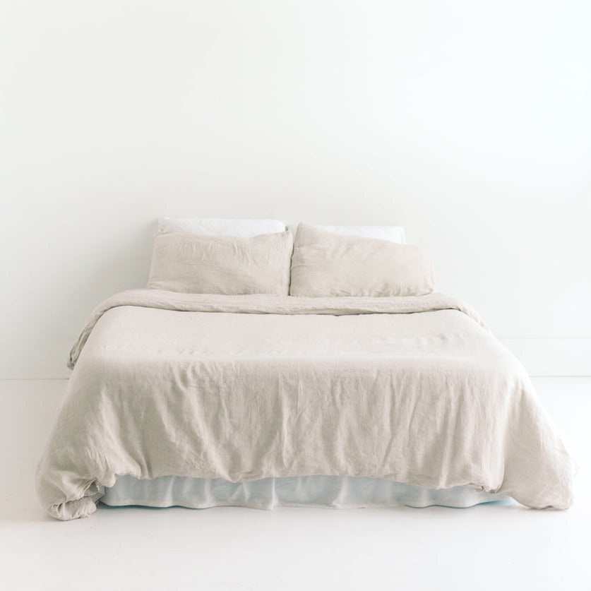 Belgian Fla Linen Duvet Cover Set (Natural Chambray) by Kevin Francis Design | Luxury Area Rugs & Home Decor