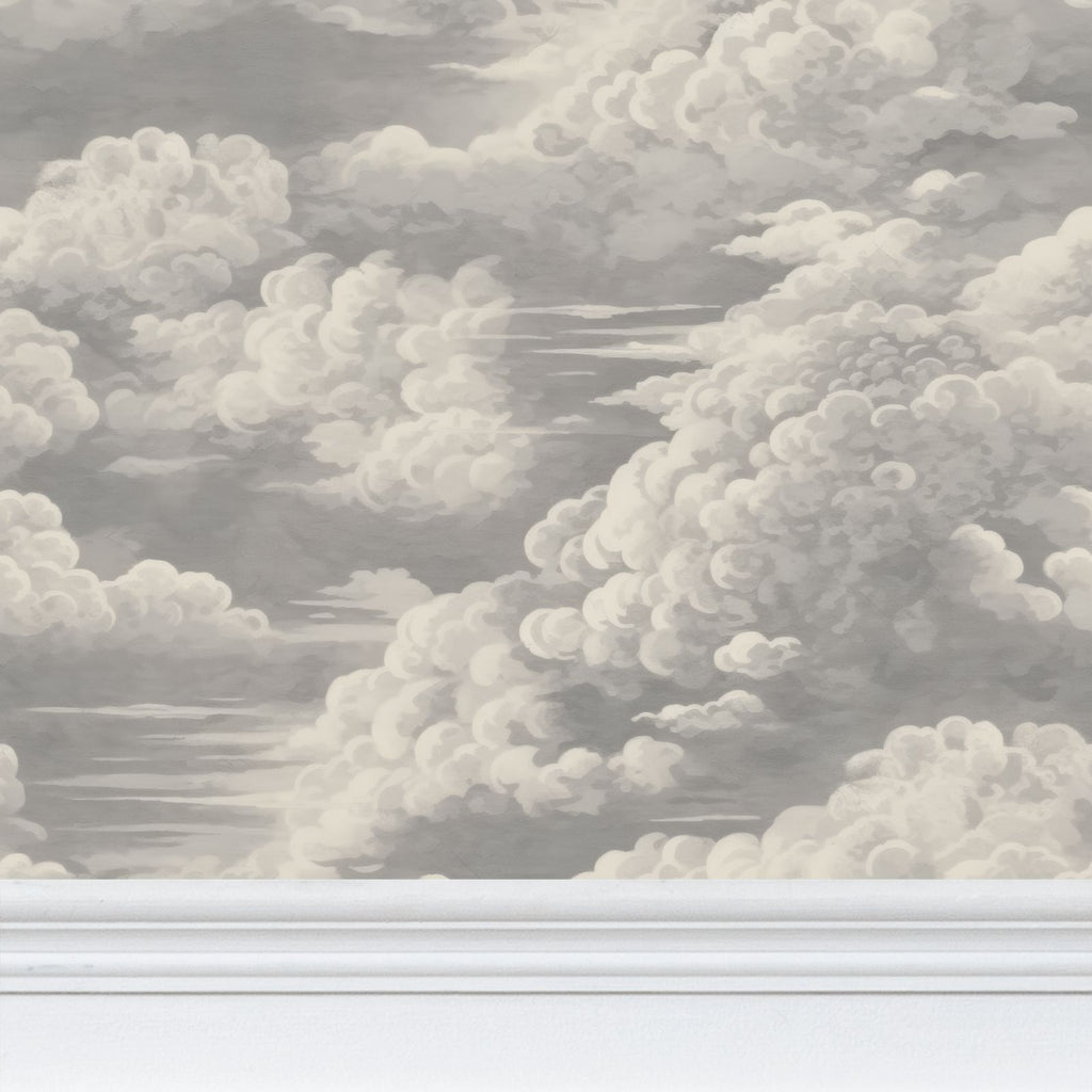Kipling Clouds Etching Wallpaper – Antique Cream by Kevin Francis Design | Luxury Area Rugs & Home Decor