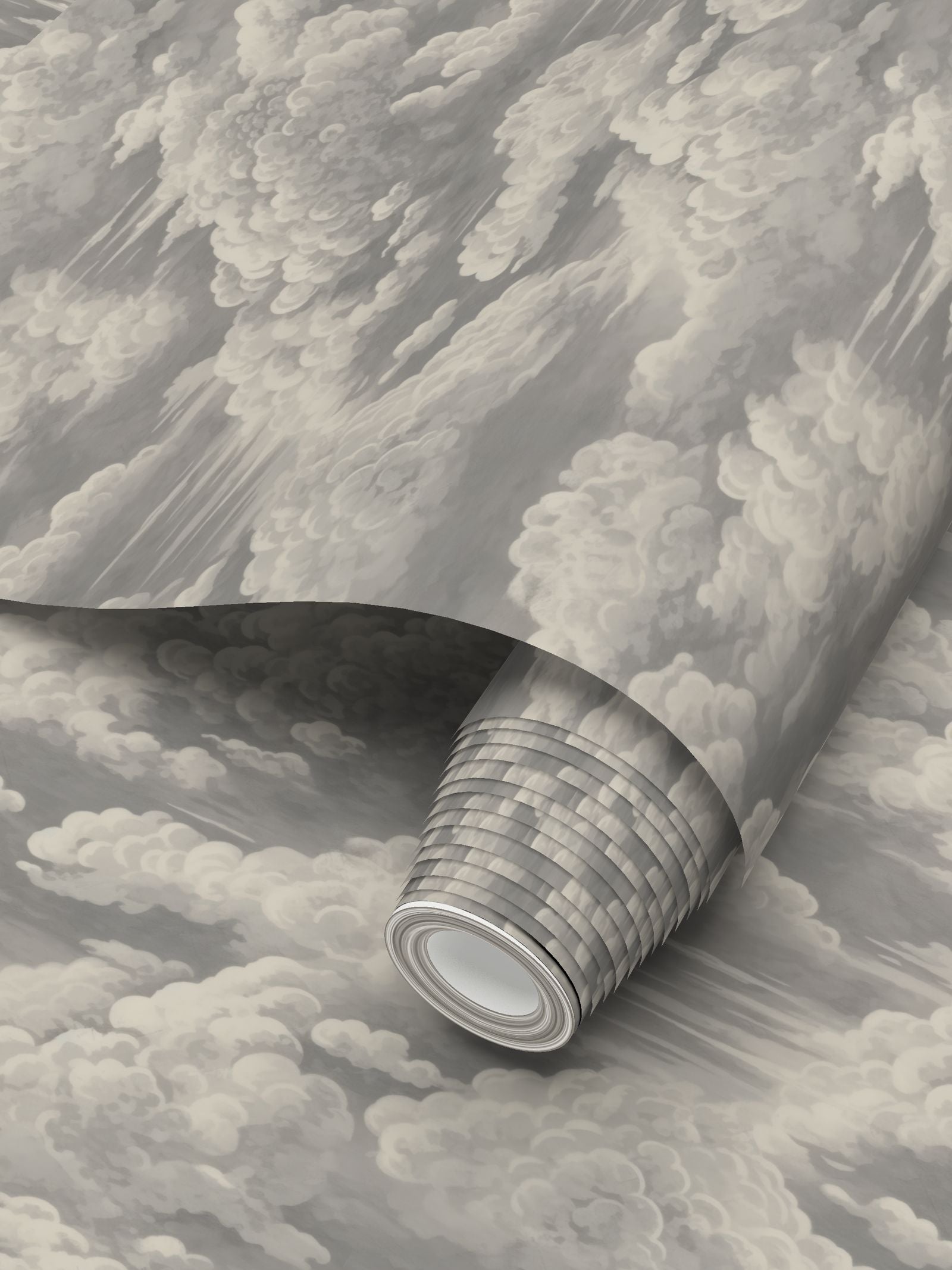 Kipling Clouds Etching Wallpaper – Antique Cream by Kevin Francis Design | Luxury Area Rugs & Home Decor