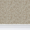 Walnut brown Bronte Ribbon Maze wallpaper by Contrado featuring a repeating geometric pattern for stylish wall decor.