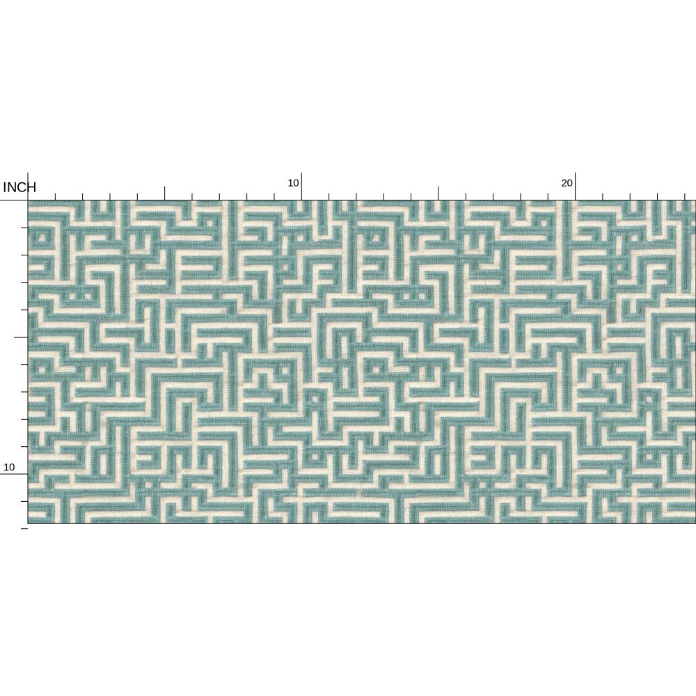 Bronte Ribbon Maze Wallpaper – Seaglass Blue by Kevin Francis Design | Luxury Area Rugs & Home Decor