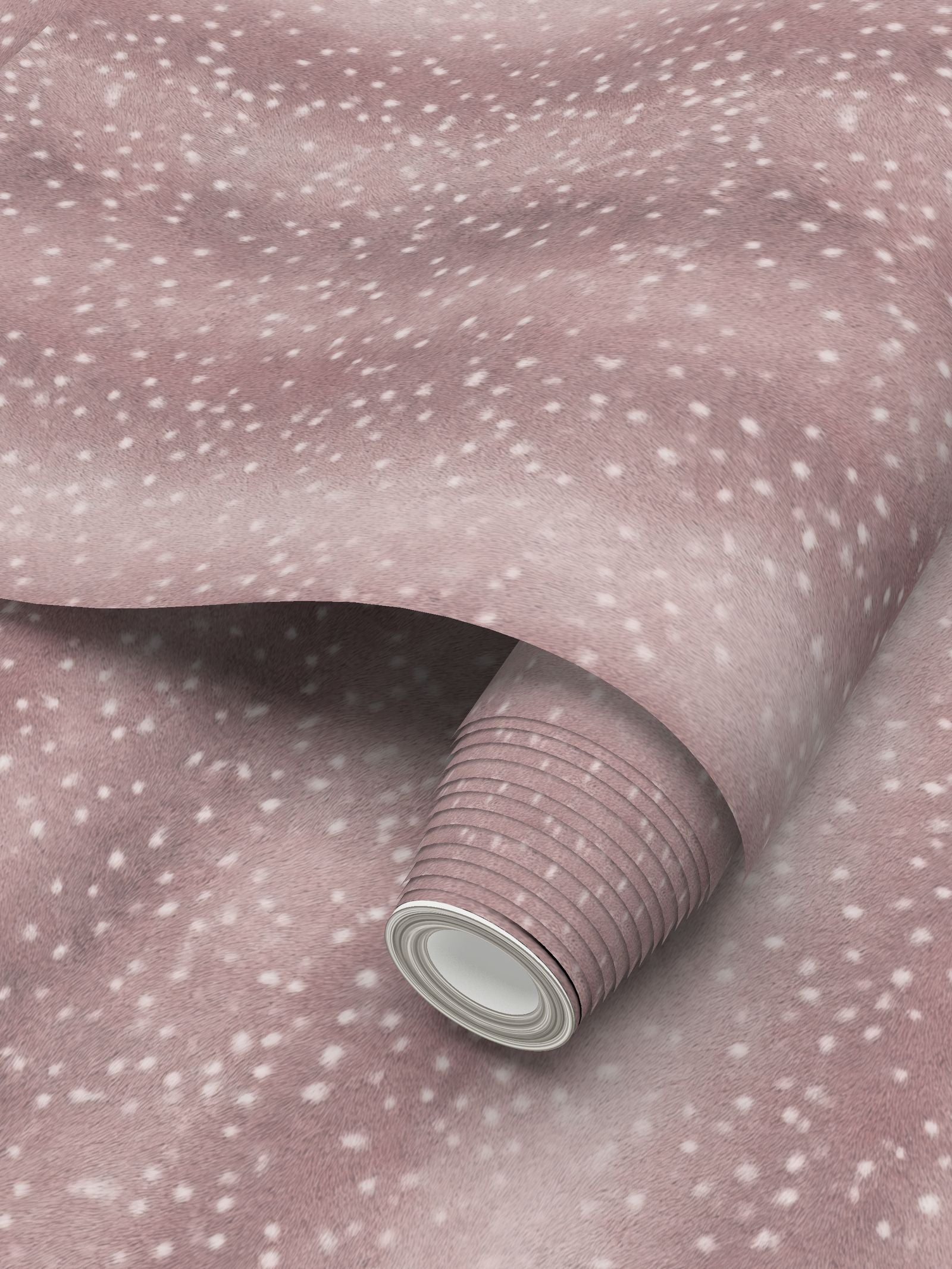 Wilde Spotted Antelope Hide Wallpaper – Quartz Pink by Kevin Francis Design | Luxury Area Rugs & Home Decor