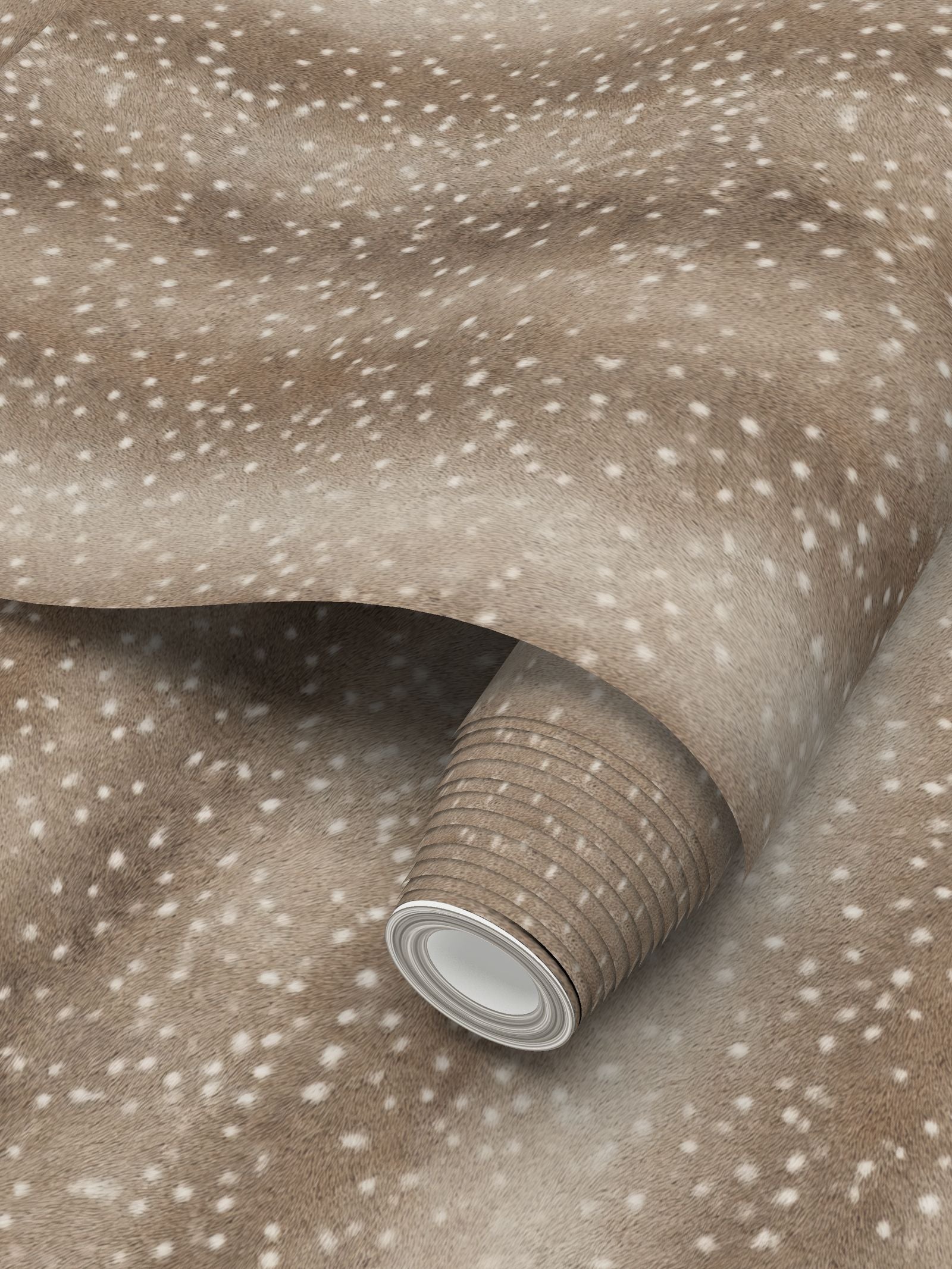 Wilde Spotted Antelope Hide Wallpaper – Whiskey Brown by Kevin Francis Design | Luxury Area Rugs & Home Decor