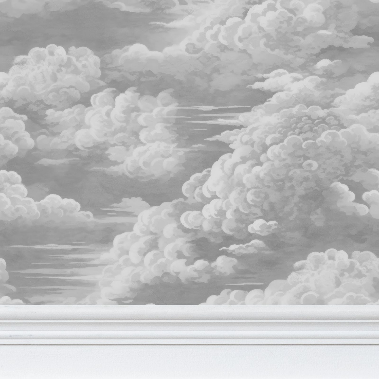 Kipling Clouds Etching Wallpaper – Vintage Gray by Kevin Francis Design | Luxury Area Rugs & Home Decor
