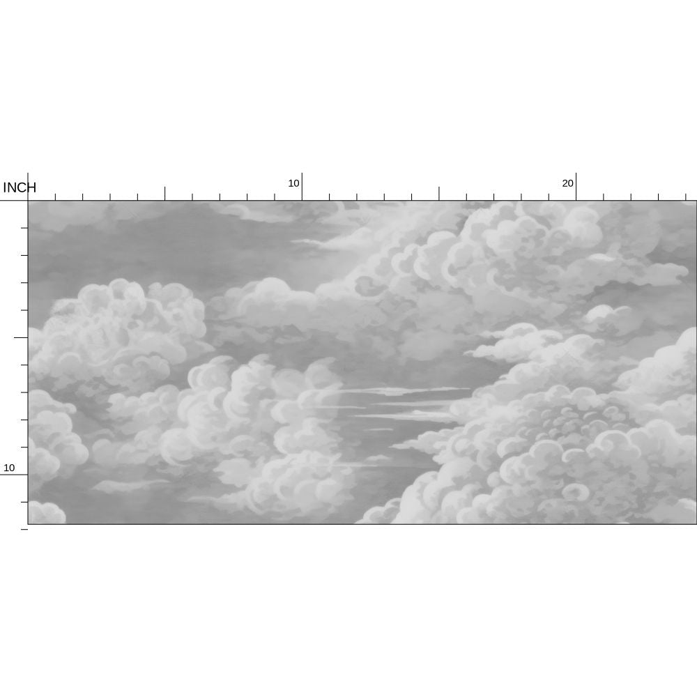 Kipling Clouds Etching Wallpaper – Vintage Gray by Kevin Francis Design | Luxury Area Rugs & Home Decor