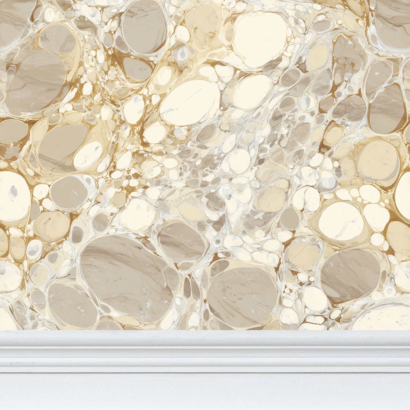 Keats Pebble Marbled Wallpaper – Beige/Cream by Kevin Francis Design | Luxury Area Rugs & Home Decor