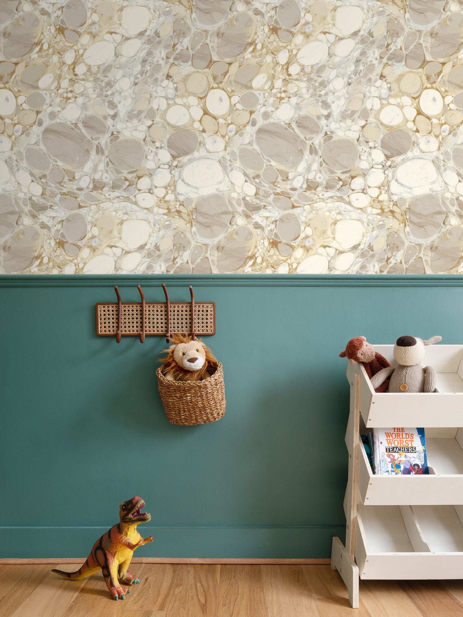 Keats Pebble Marbled Wallpaper – Beige/Cream by Kevin Francis Design | Luxury Area Rugs & Home Decor