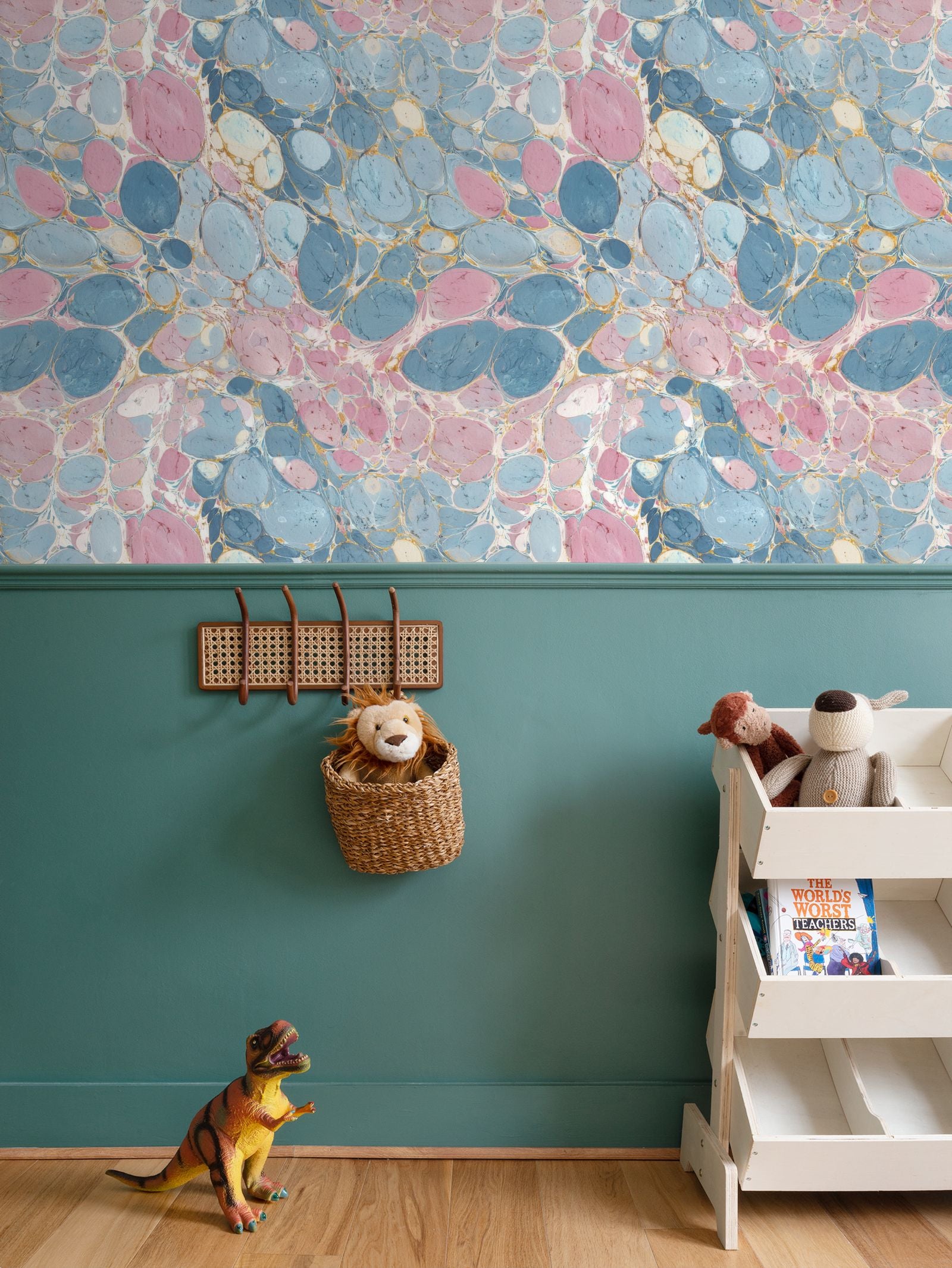 Keats Marbled Wallpaper – Blue/Pink