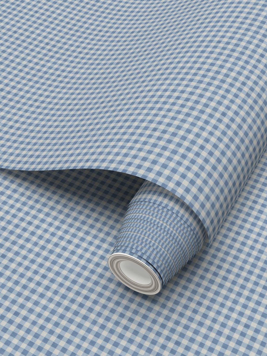 Austen Gingham Small Check Wallpaper – French Blue by Kevin Francis Design | Luxury Area Rugs & Home Decor