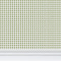 Thyme green Austen Gingham small check repeat pattern wallpaper by Contrado, featuring a classic gingham design on smooth wallpaper surface.