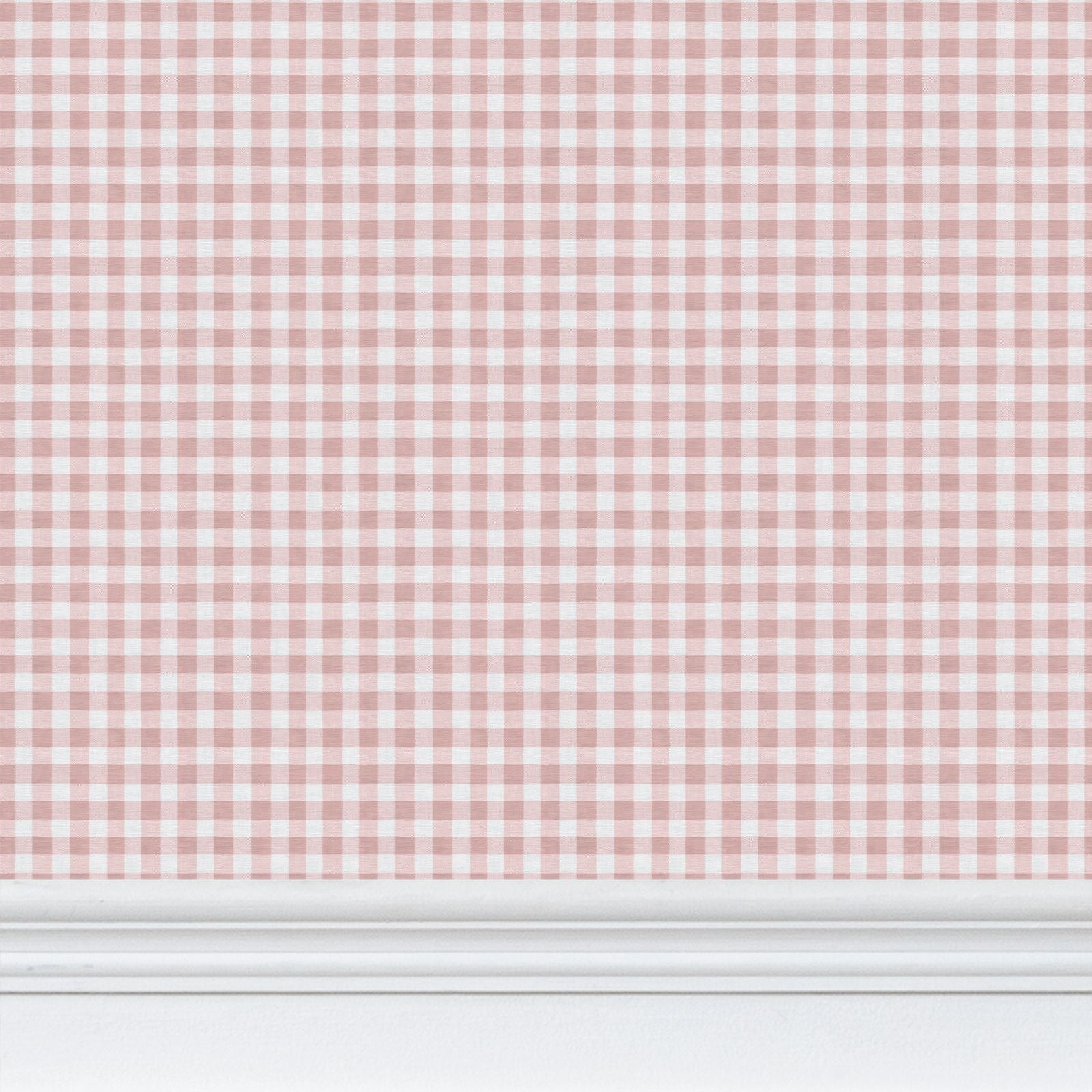 Austen Gingham Small Check Wallpaper – Powder Pink by Kevin Francis Design | Luxury Area Rugs & Home Decor