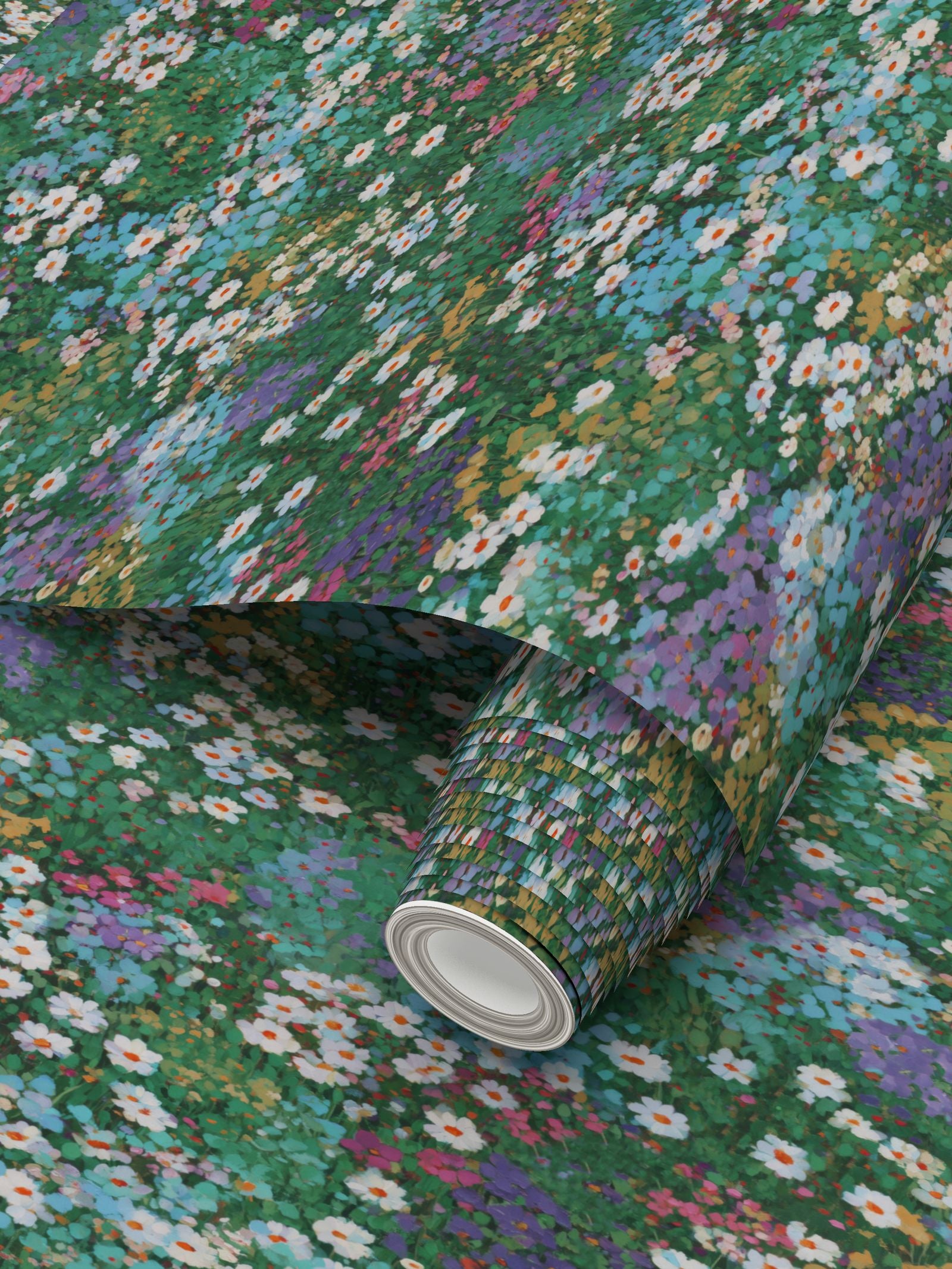 The Cosmos Meadow Floral Wallpaper | Repeat Pattern Wallpaper by Kevin Francis Design
