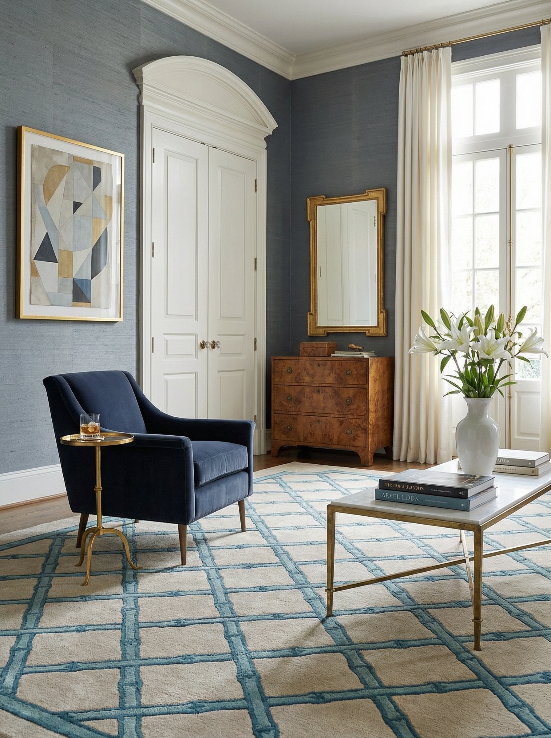 Brighton Bamboo Trellis Hand-Tufted Area Rug