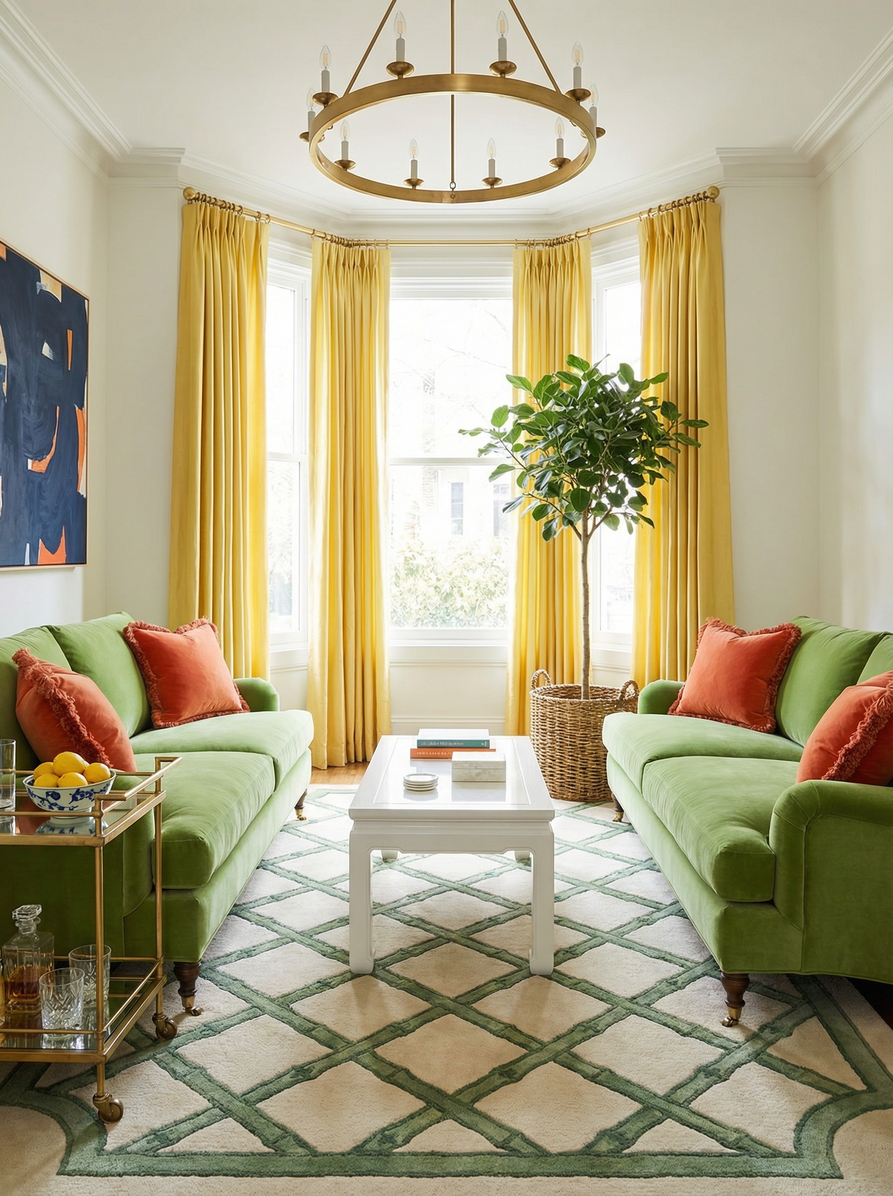 Brighton Bamboo Trellis Hand-Tufted Area Rug