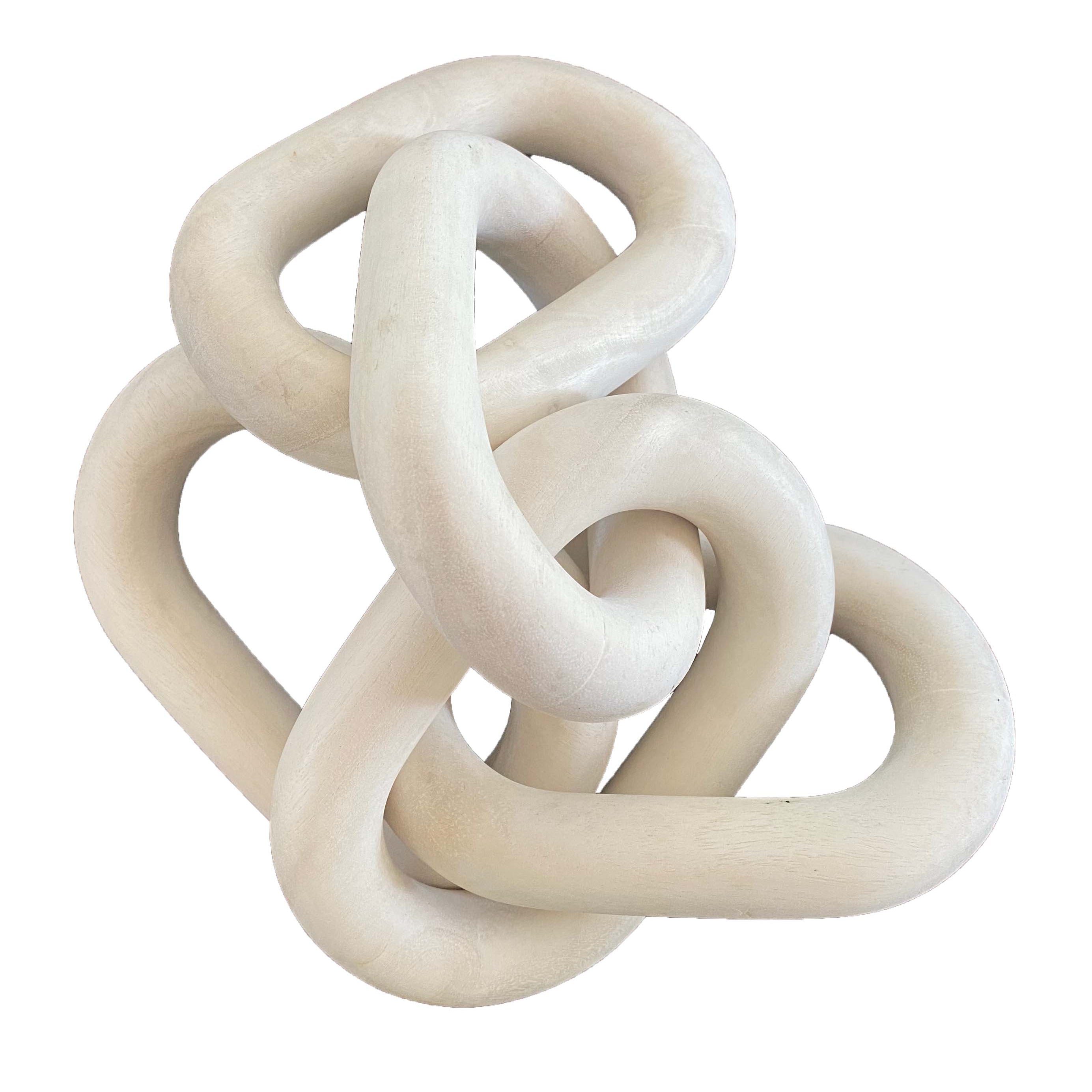 Blonde Wood Five Link Chain Sculpture by Kevin Francis Design | Luxury Area Rugs & Home Decor