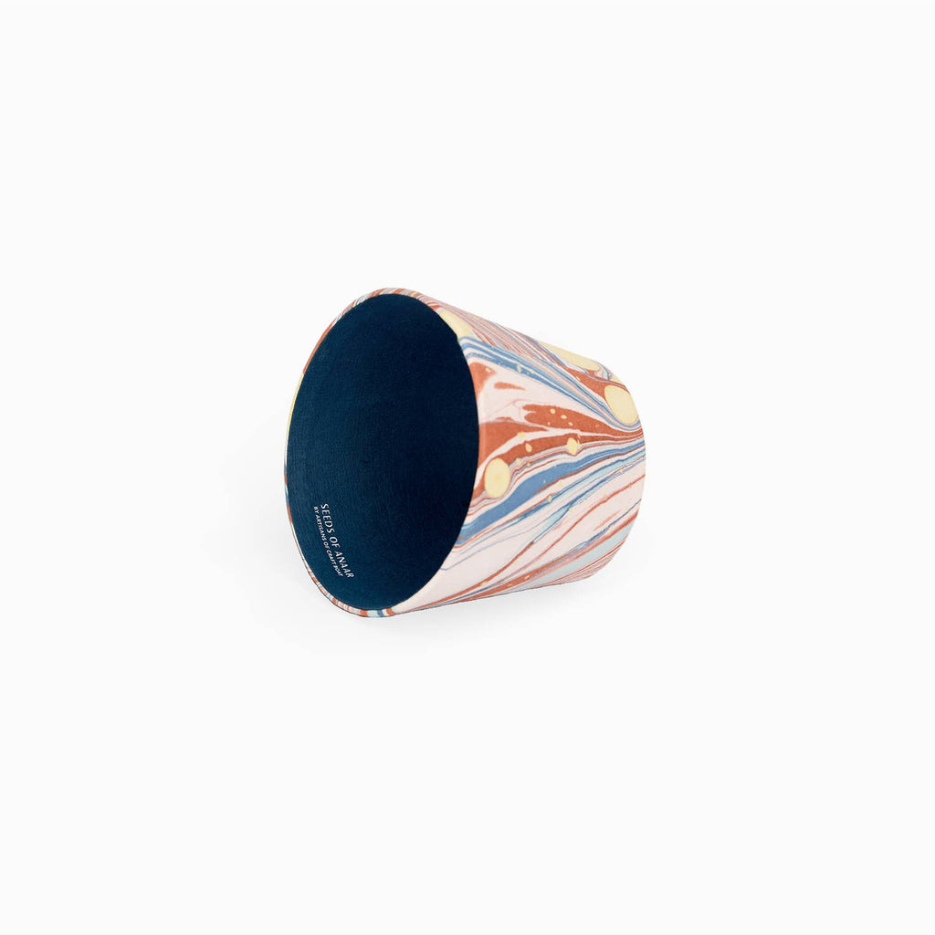 Twilight Fire Whirl hand-marbled paper Poldina lamp shade cover by Kevin Francis Design