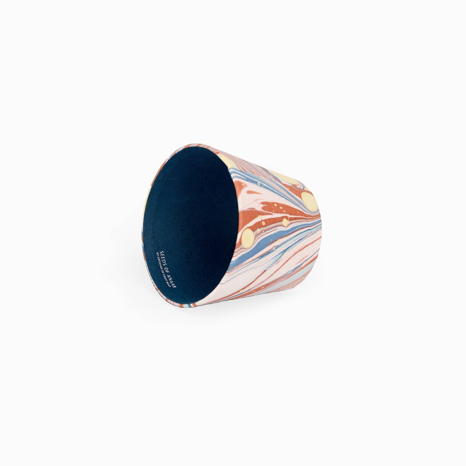 Twilight Fire Whirl hand-marbled paper Poldina lamp shade cover by Kevin Francis Design