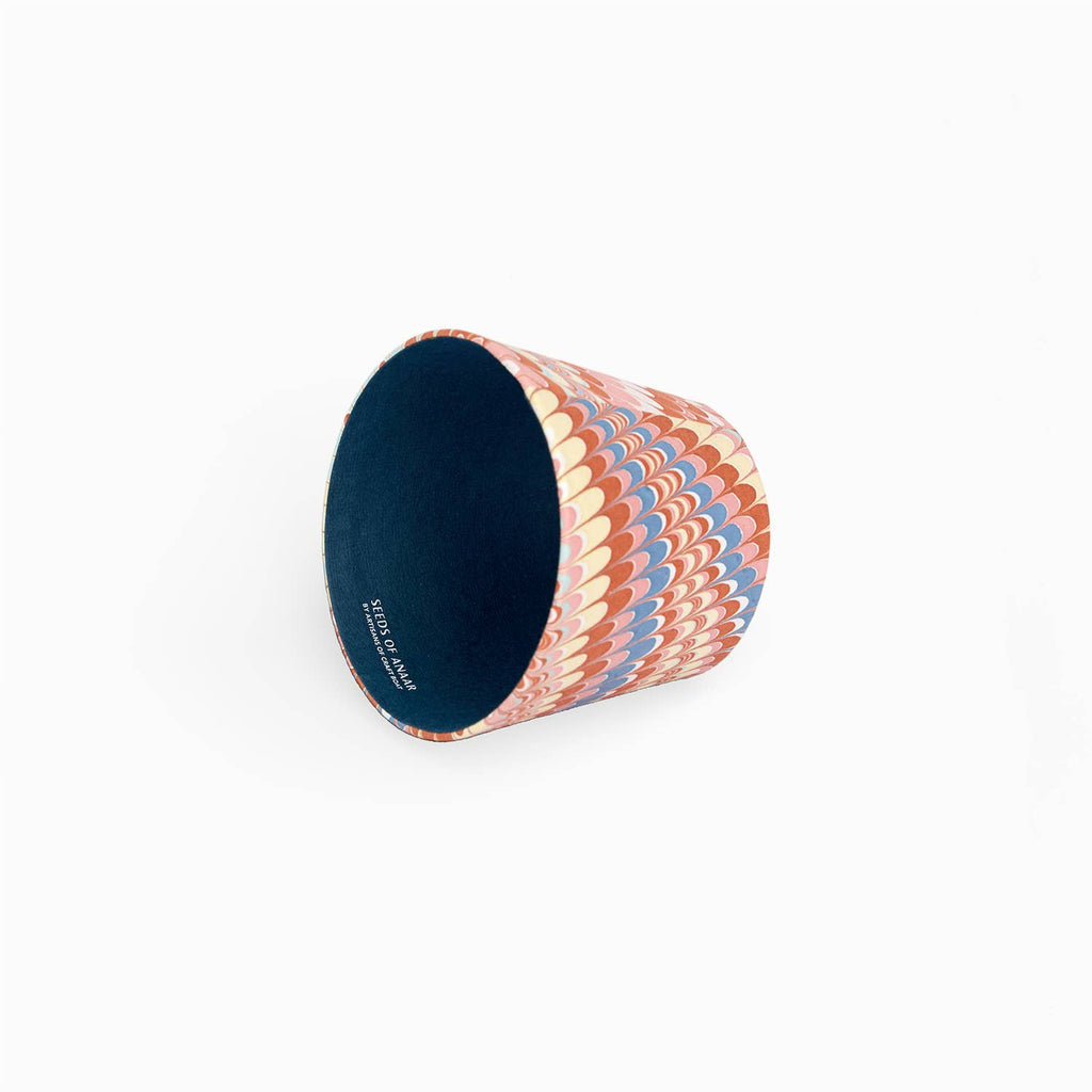 Twilight Mountain hand-marbled paper Poldina lamp shade cover by Kevin Francis Design