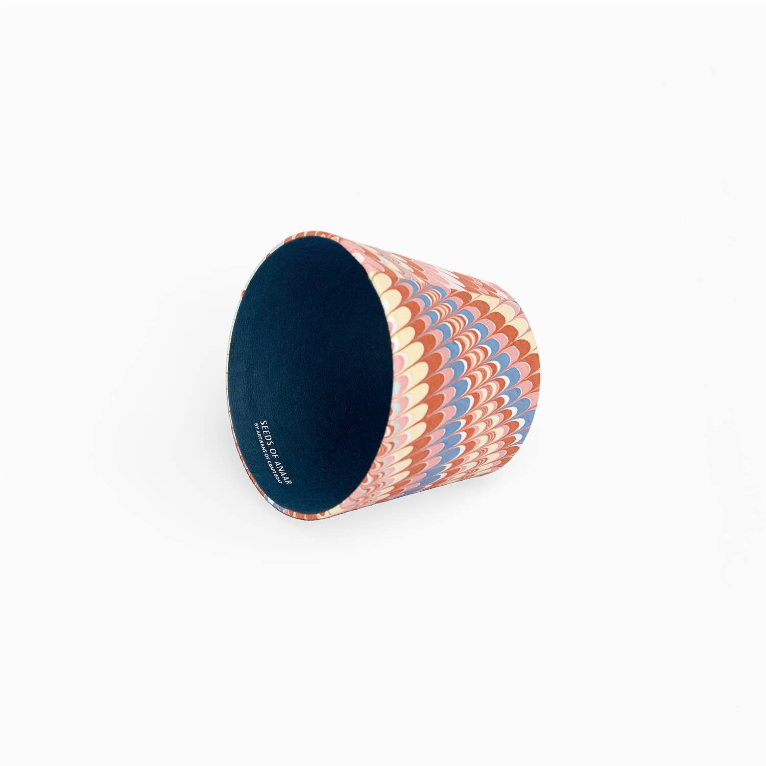 Twilight Mountain hand-marbled paper Poldina lamp shade cover by Kevin Francis Design