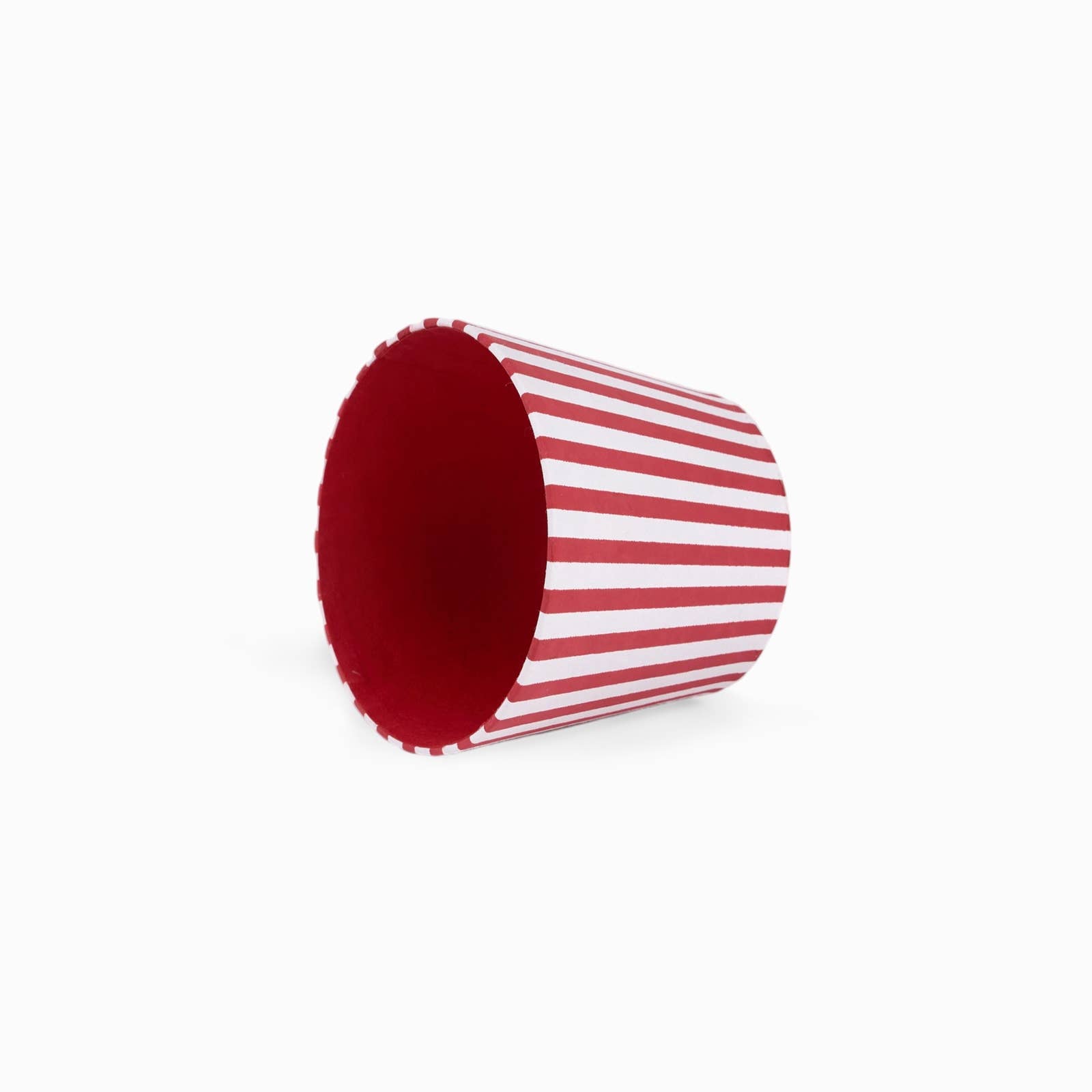 Garnet Red Bengal Stripe block-printed paper Poldina lamp shade cover by Kevin Francis Design