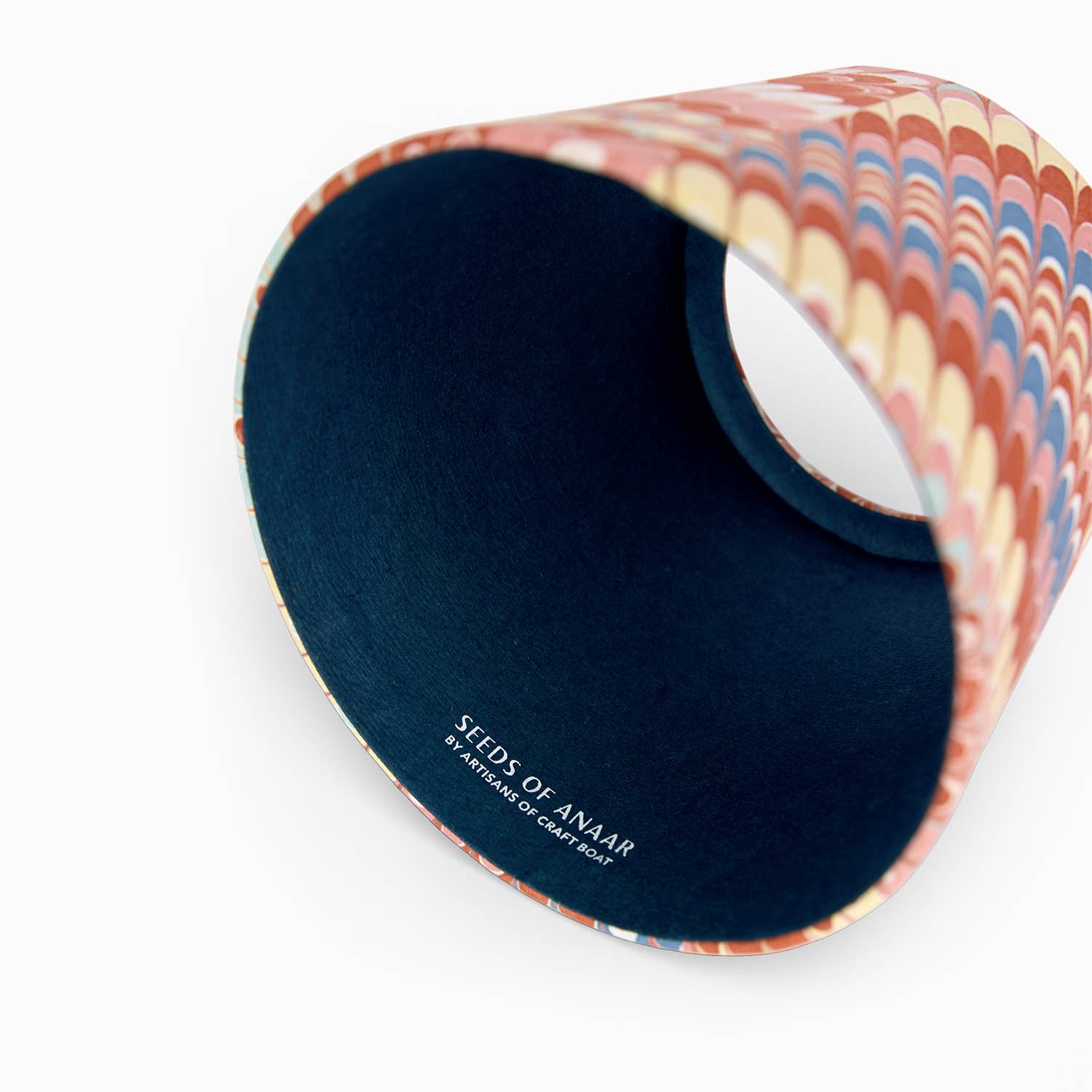 Twilight Mountain hand-marbled paper Poldina lamp shade cover by Kevin Francis Design