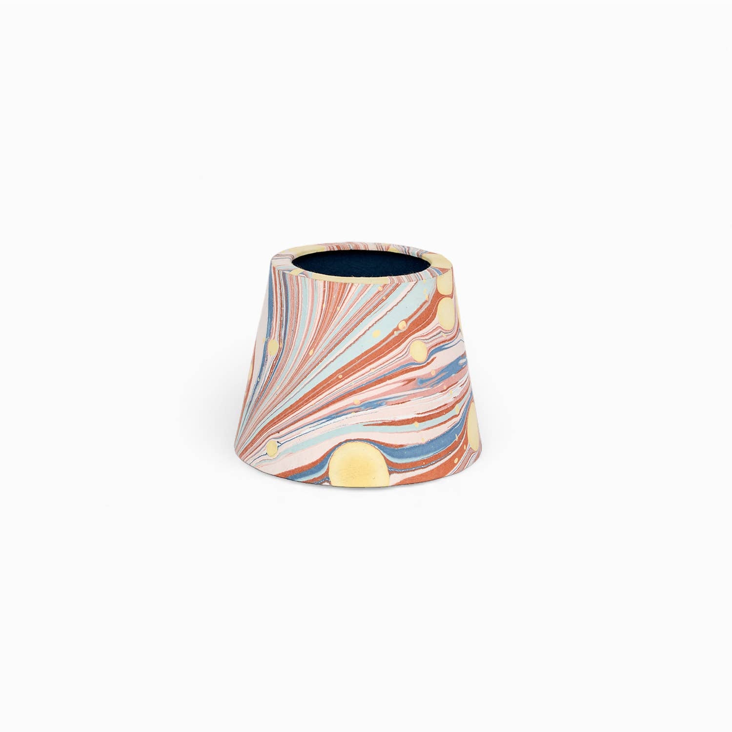 Twilight Fire Whirl hand-marbled paper Poldina lamp shade cover by Kevin Francis Design