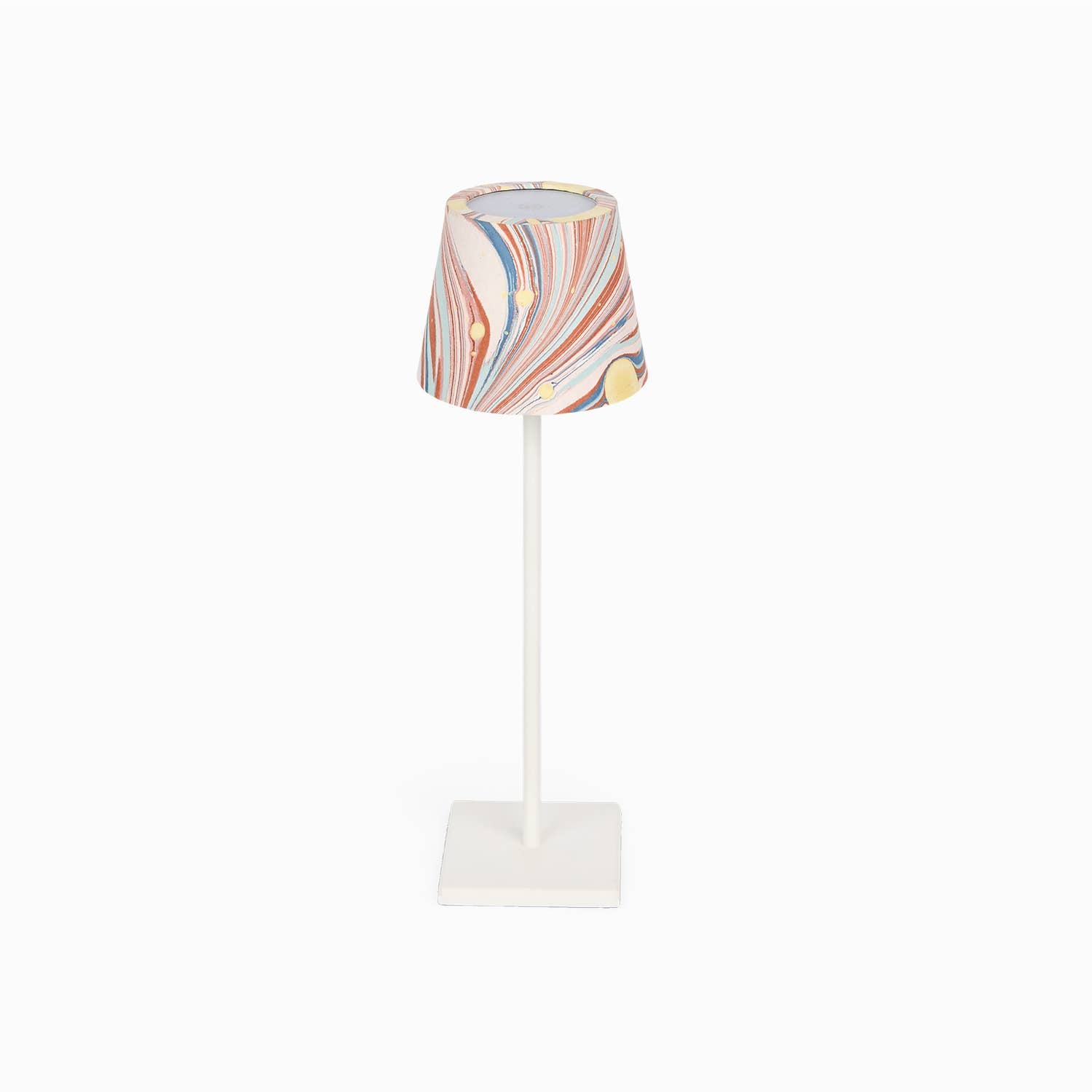 Twilight Fire Whirl hand-marbled paper Poldina lamp shade cover by Kevin Francis Design
