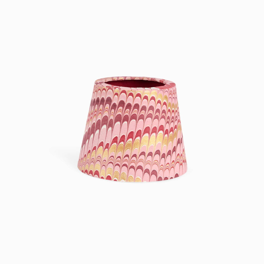 Garnet Red Mountain hand-marbled paper Poldina lamp shade cover by Kevin Francis Design