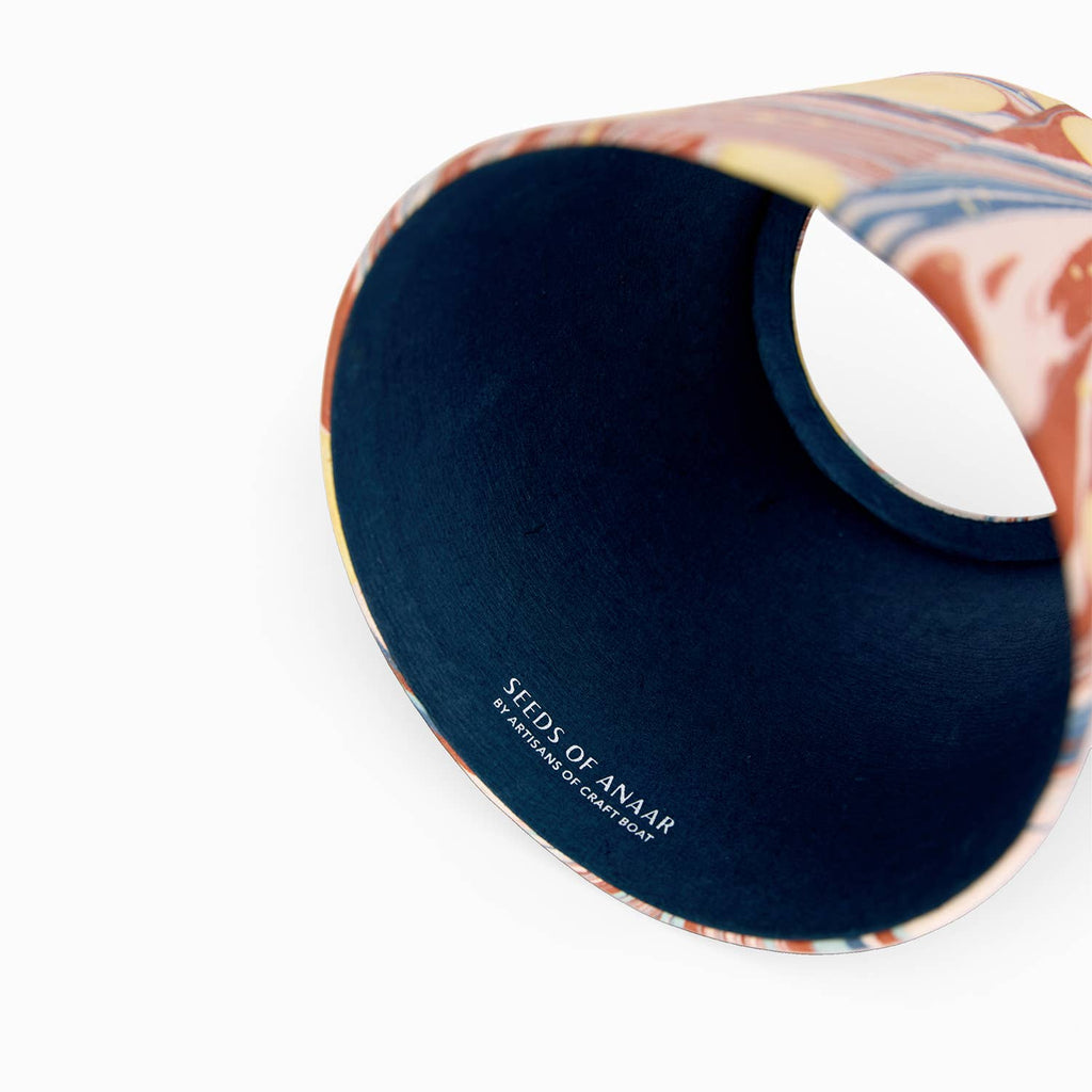 Twilight Fire Whirl hand-marbled paper Poldina lamp shade cover by Kevin Francis Design