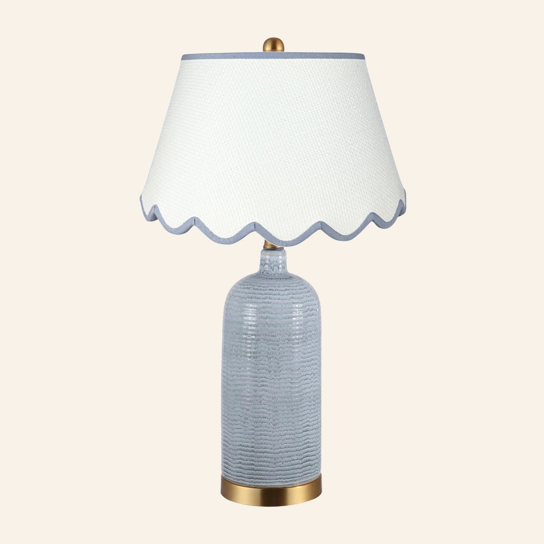 27” Adelaide Blue Glazed Ceramic Table Lamp by Kevin Francis Design | Luxury Area Rugs & Home Decor