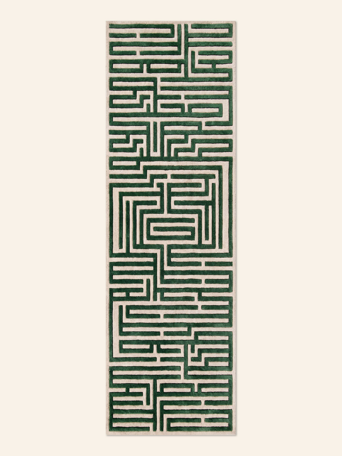 Green Anatolia Hand-Tufted Maze Runner Rug by Kevin Francis Design