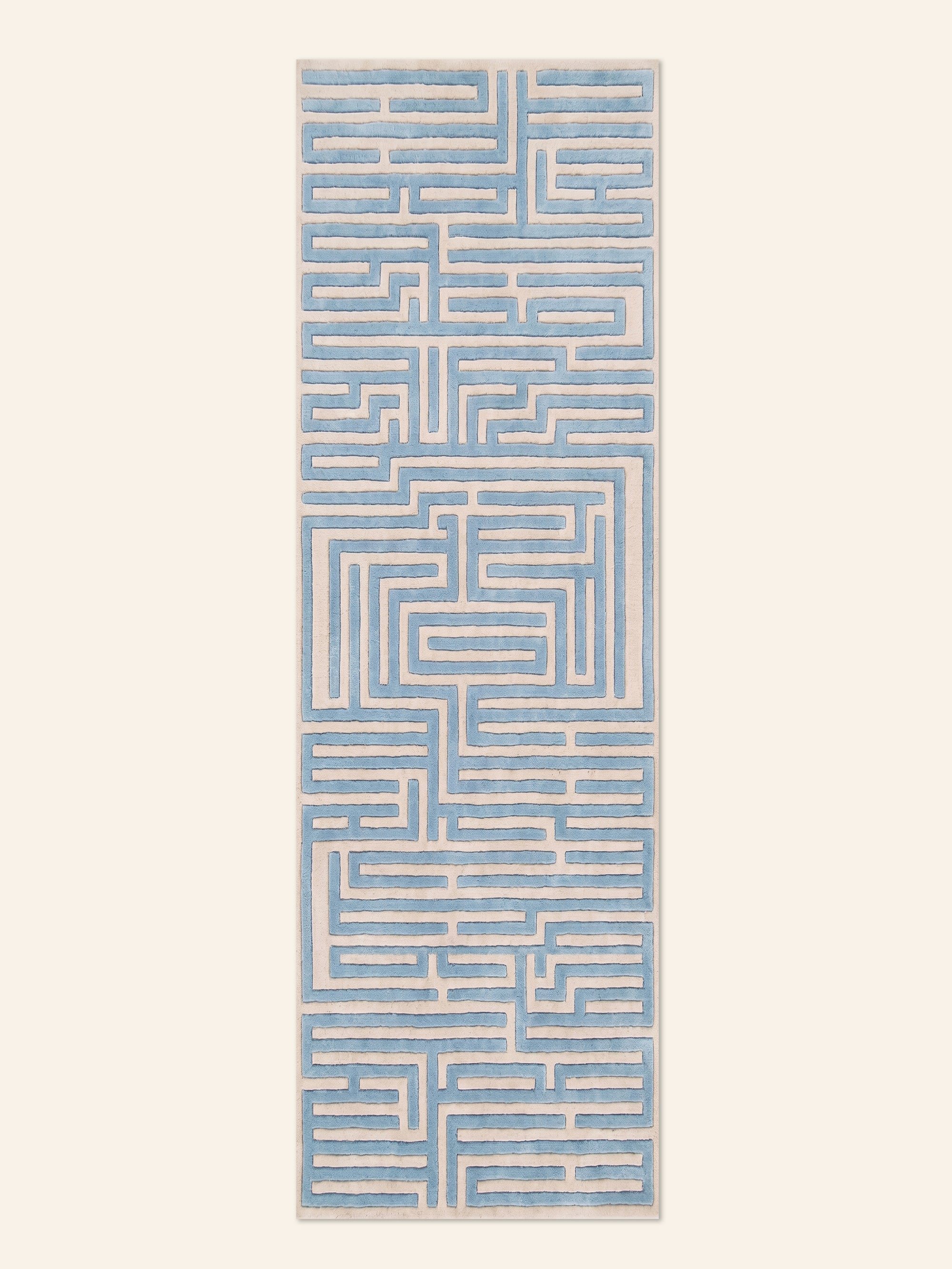 Blue Maze Rug | Anatolia Hand-Tufted Greek Key Wool Rug – Kevin