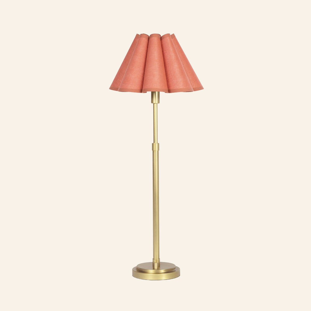 27 inch Arabella natural brass buffet lamp with poppy scalloped shade