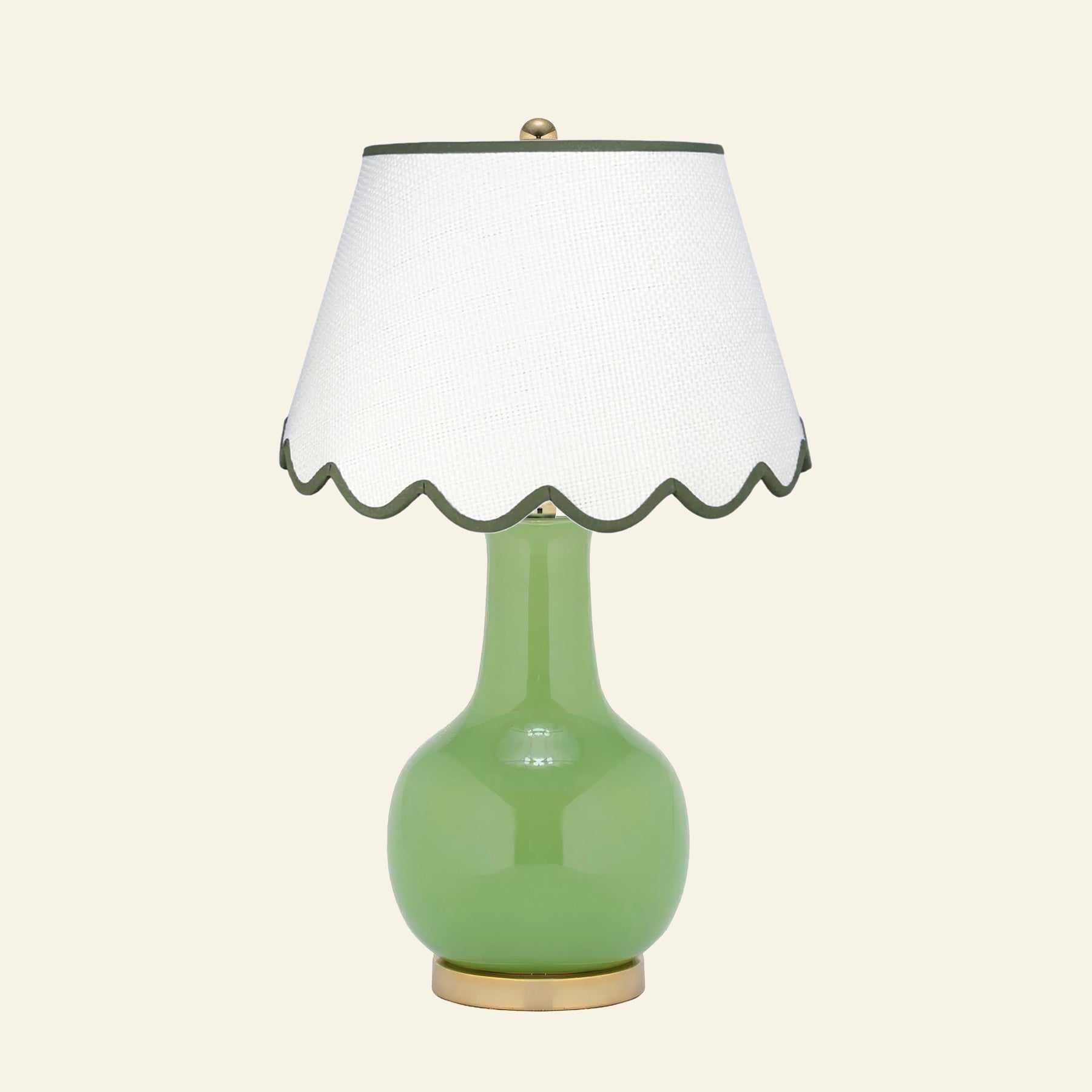 28" Augusta Kelly Green Single Gourd Ceramic Table Lamp by Kevin Francis Design | Luxury Area Rugs & Home Decor