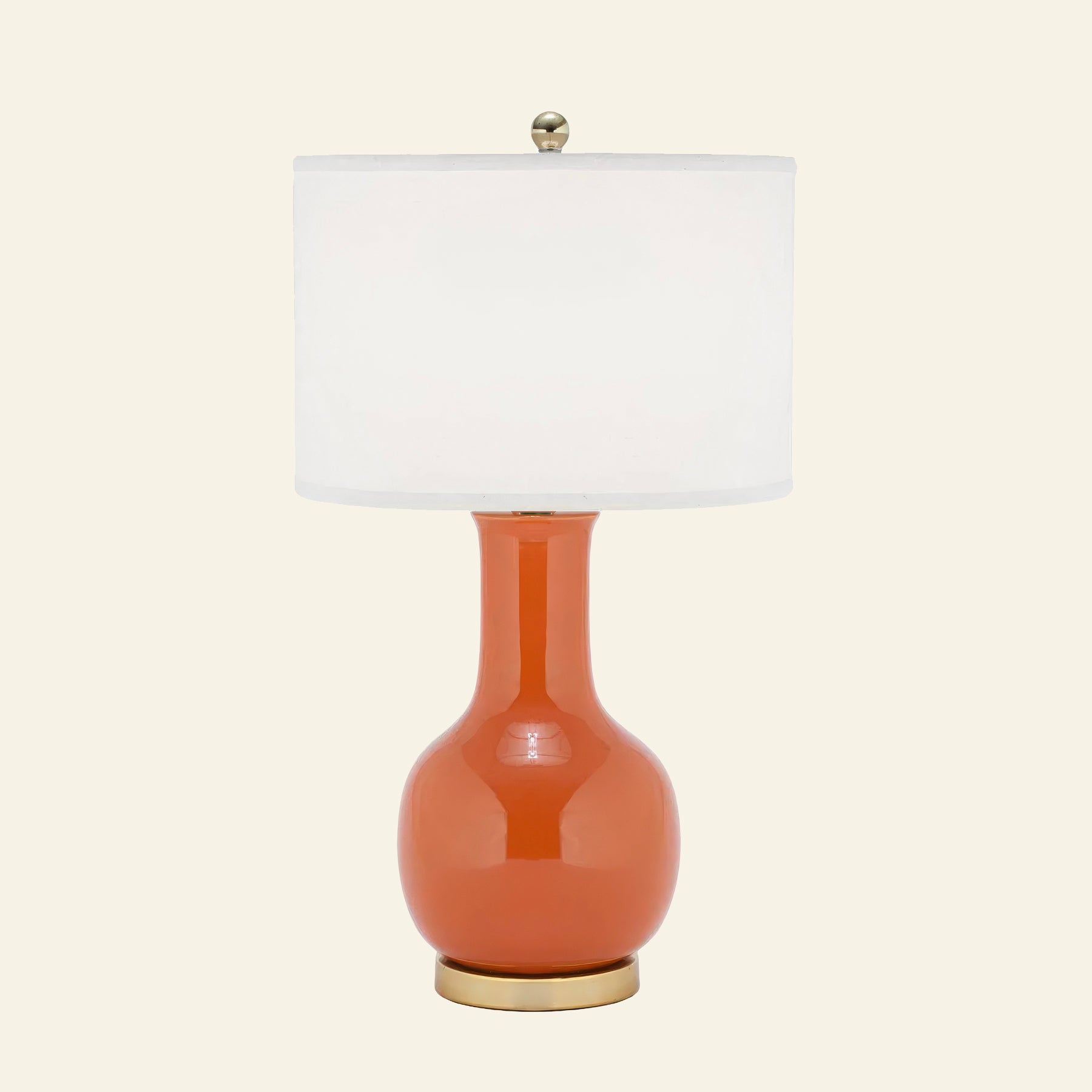 28" Augusta Orange Single Gourd Ceramic Table Lamp by Kevin Francis Design | Luxury Area Rugs & Home Decor