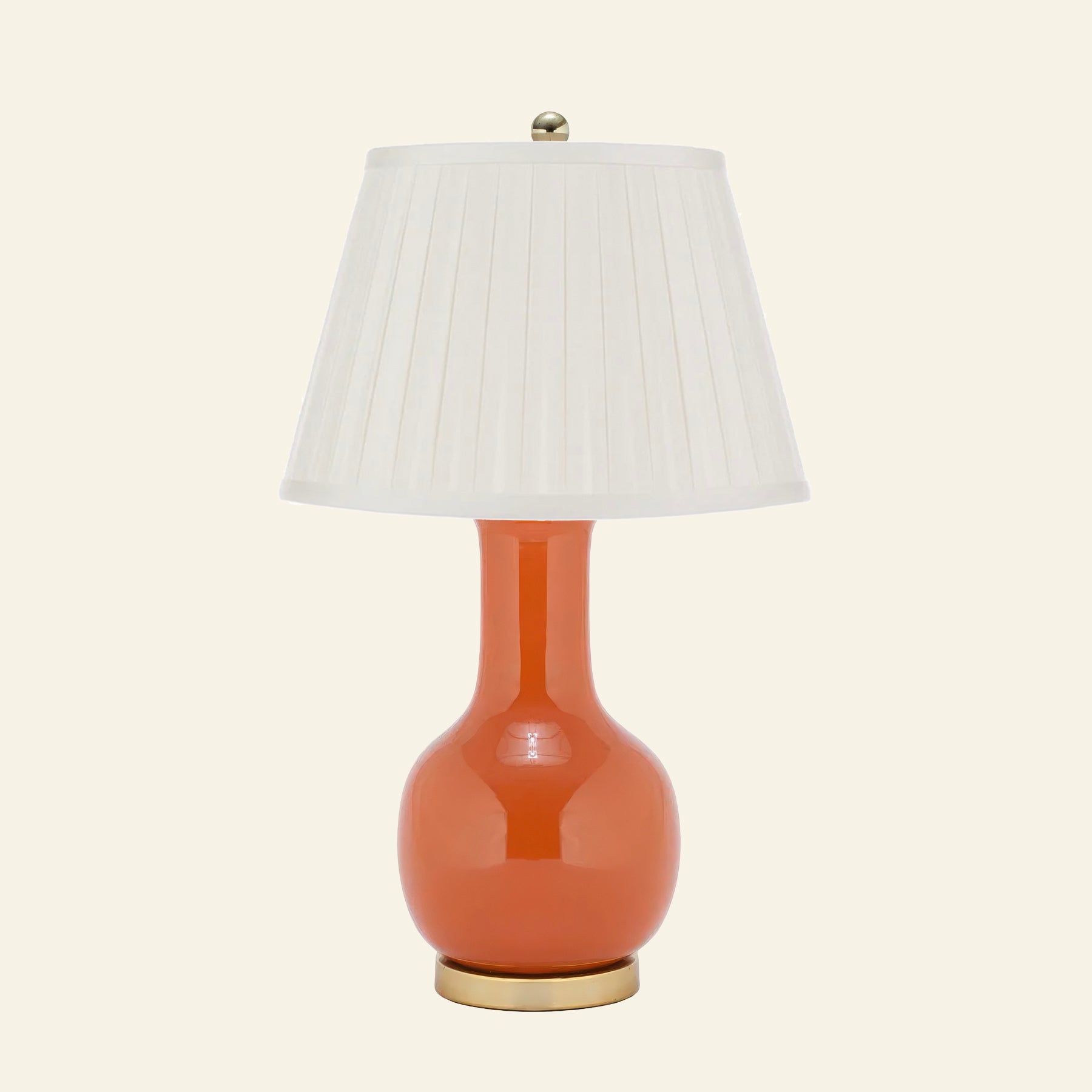 28" Augusta Orange Single Gourd Ceramic Table Lamp by Kevin Francis Design | Luxury Area Rugs & Home Decor