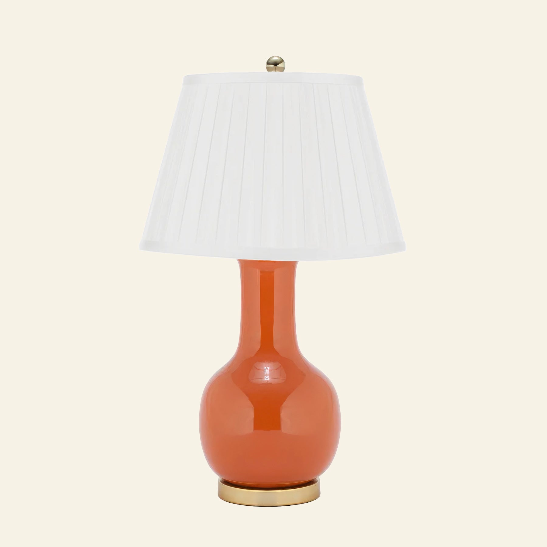 28" Augusta Orange Single Gourd Ceramic Table Lamp by Kevin Francis Design | Luxury Area Rugs & Home Decor