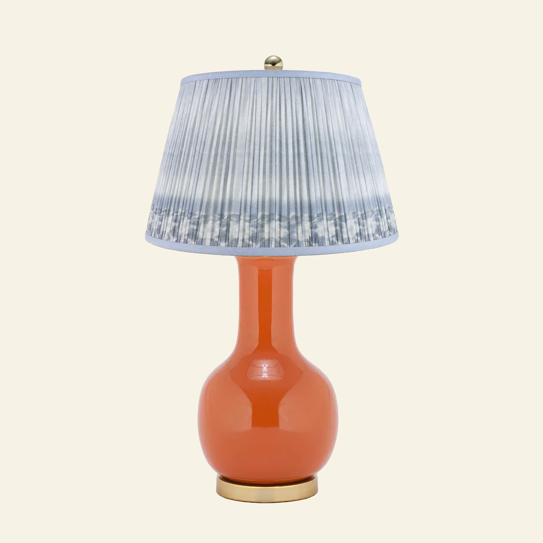 28" Augusta Orange Single Gourd Ceramic Table Lamp by Kevin Francis Design | Luxury Area Rugs & Home Decor