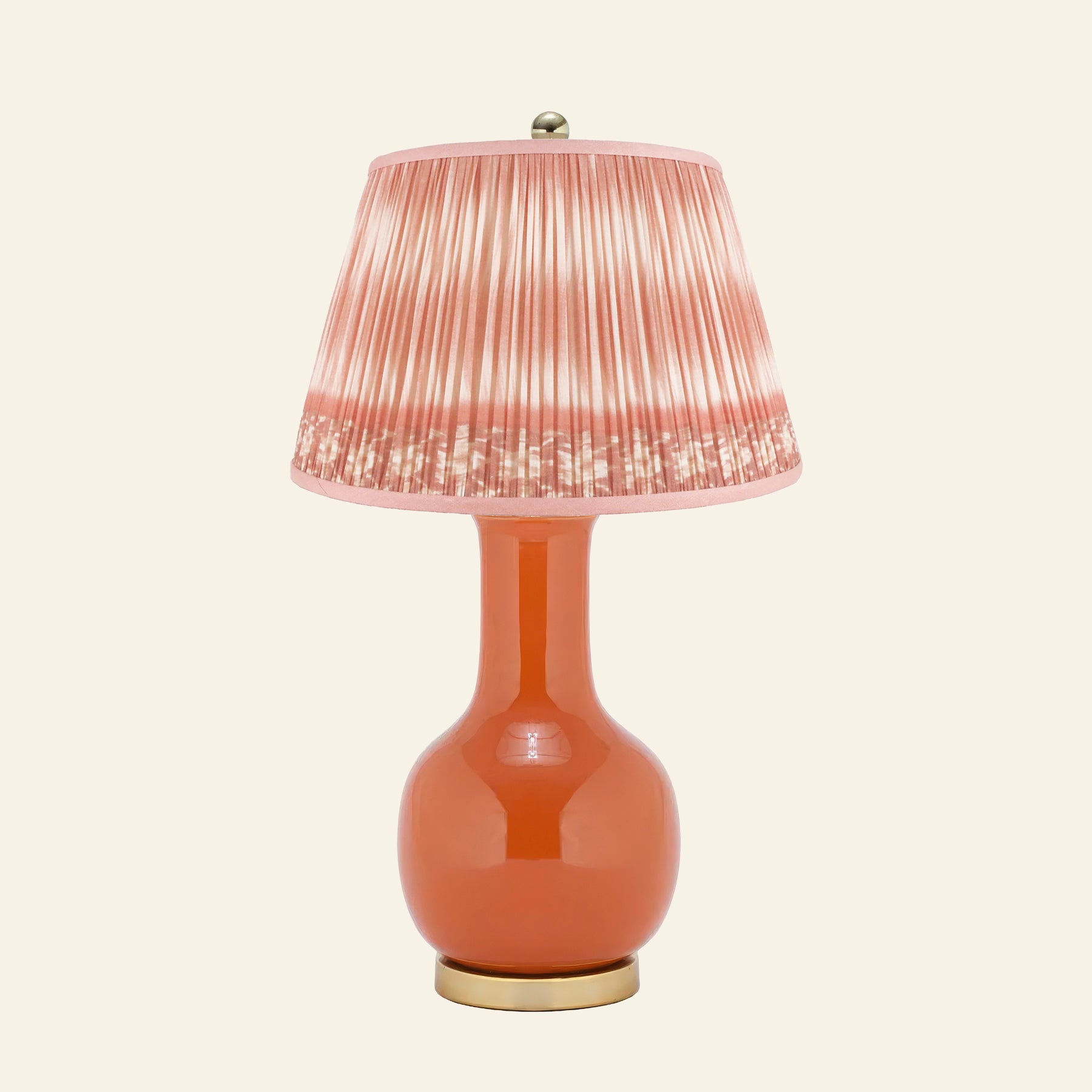 28" Augusta Orange Single Gourd Ceramic Table Lamp by Kevin Francis Design | Luxury Area Rugs & Home Decor